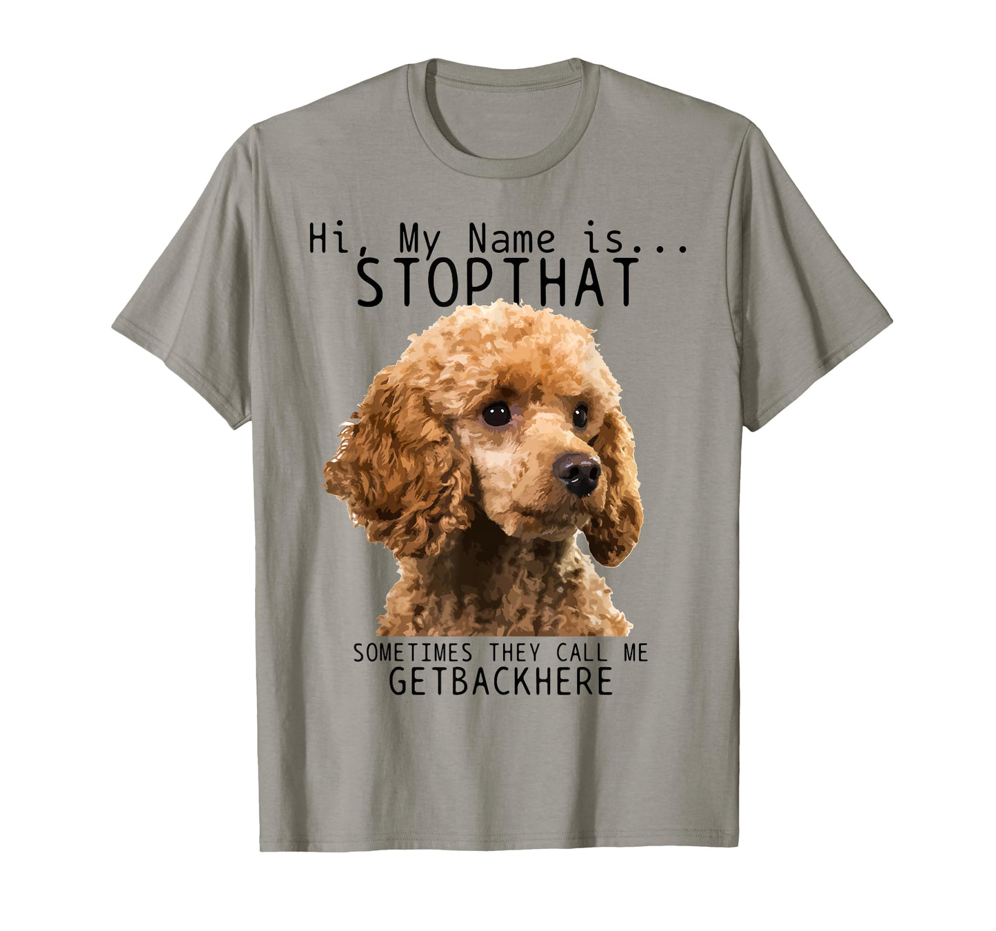 Poodle Hi My Name Is Stop That Cute Funny Dog Poodle Mom T-Shirt