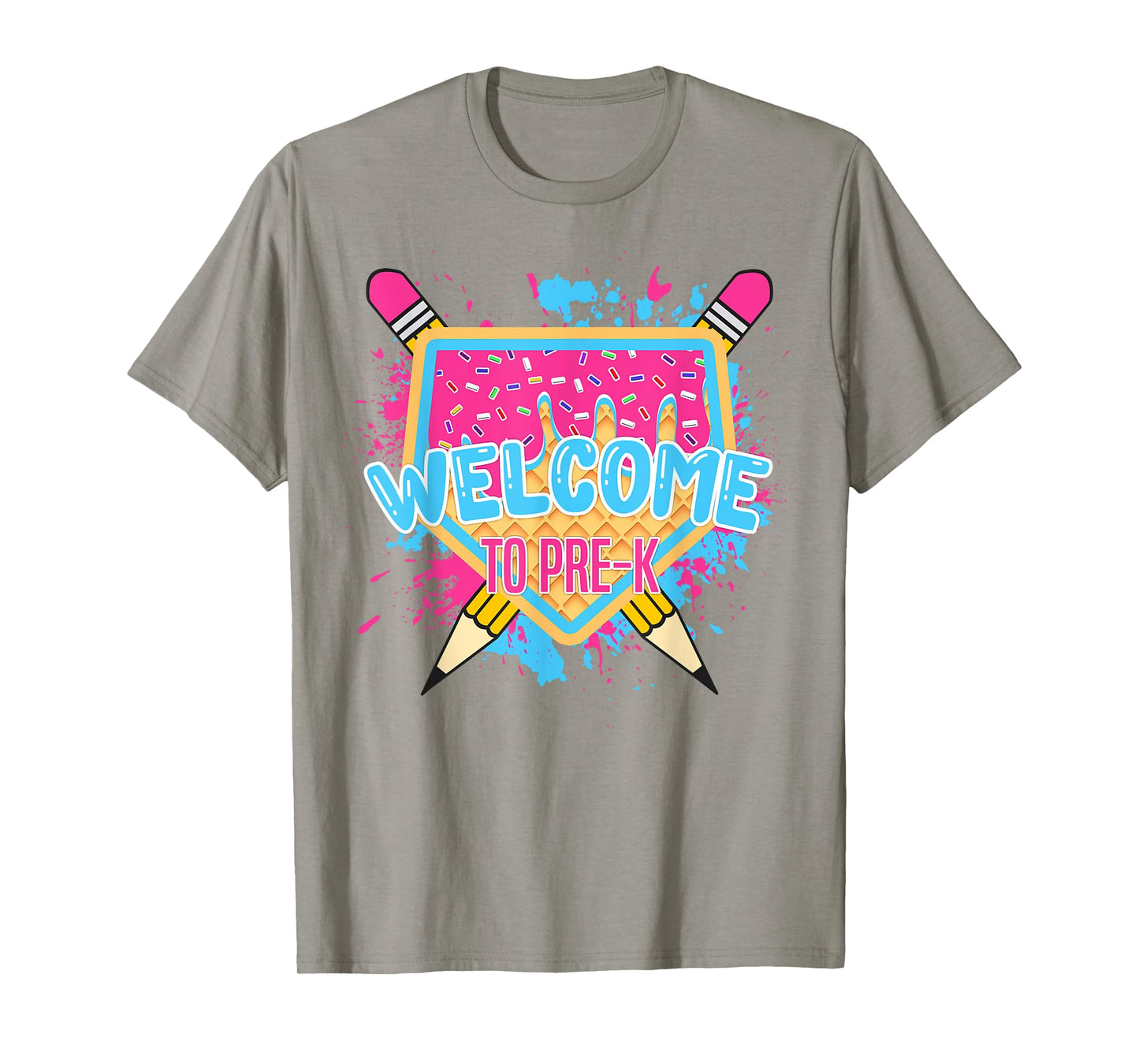 Welcome To Pre-K Home Plate Ice Cream Drip Back To School T-Shirt