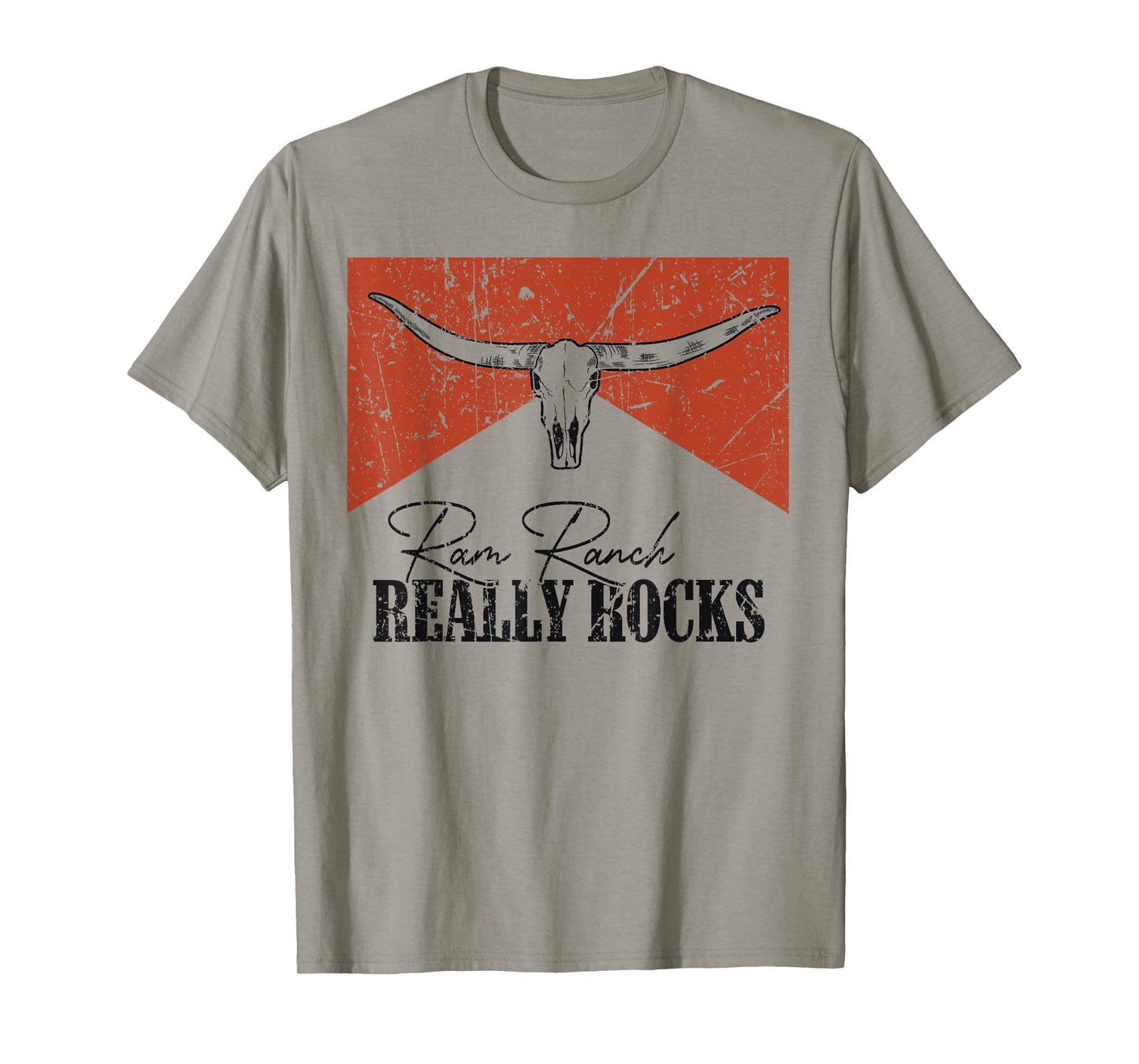 Vintage Bull Skull Ram Ranch Really Rocks Western Country T-Shirt