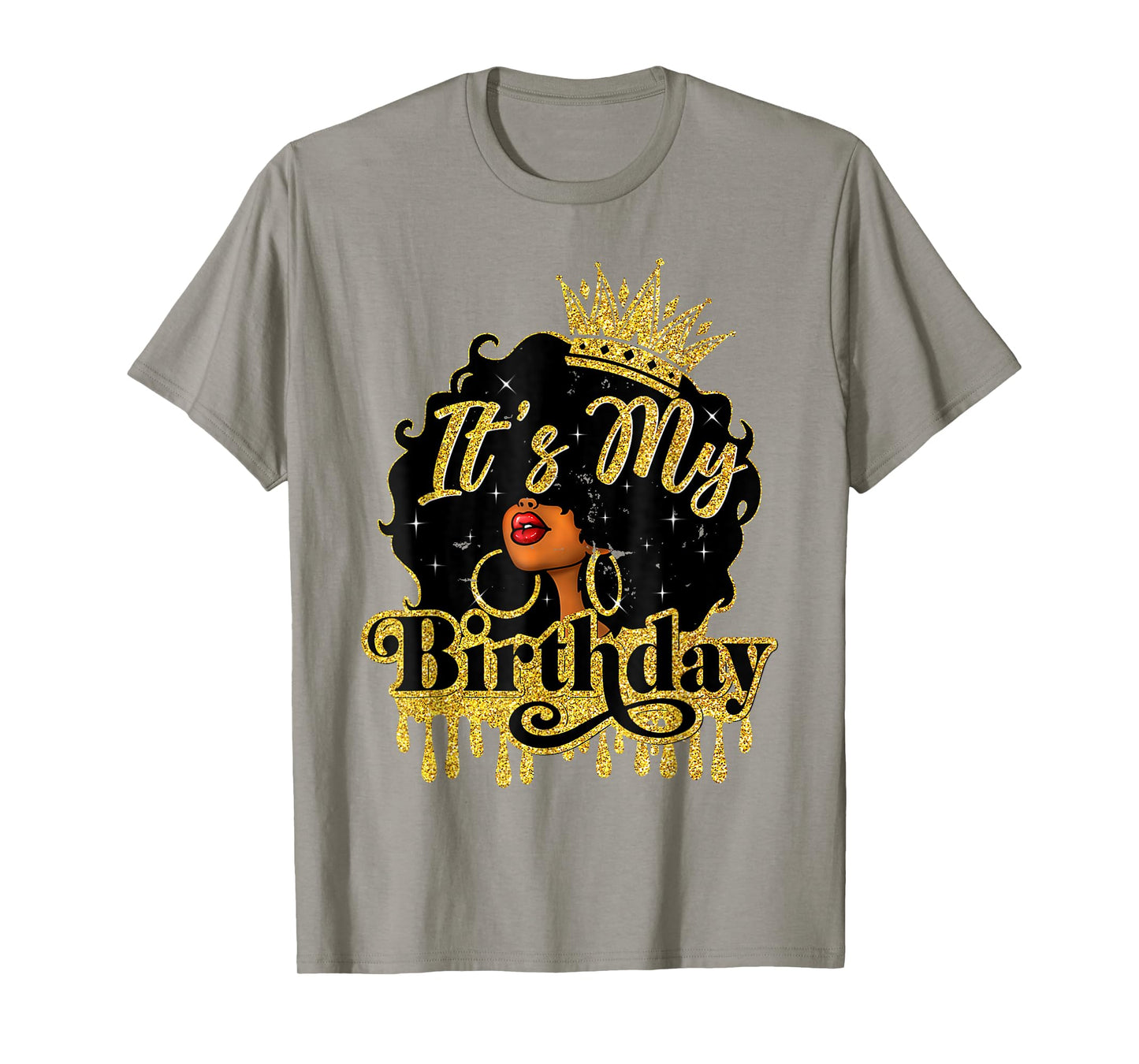Black Queen African American Afro Women It's My Birthday T-Shirt
