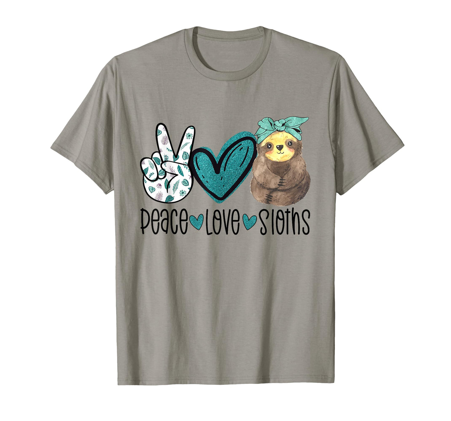 Peace Love Sloths Funny Sloth Gift Hippie Peace T-Shirt