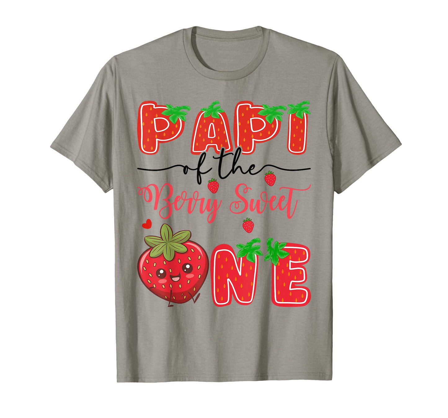 Papi Of The Berry Sweet One Strawberry 1St Birthday T-Shirt