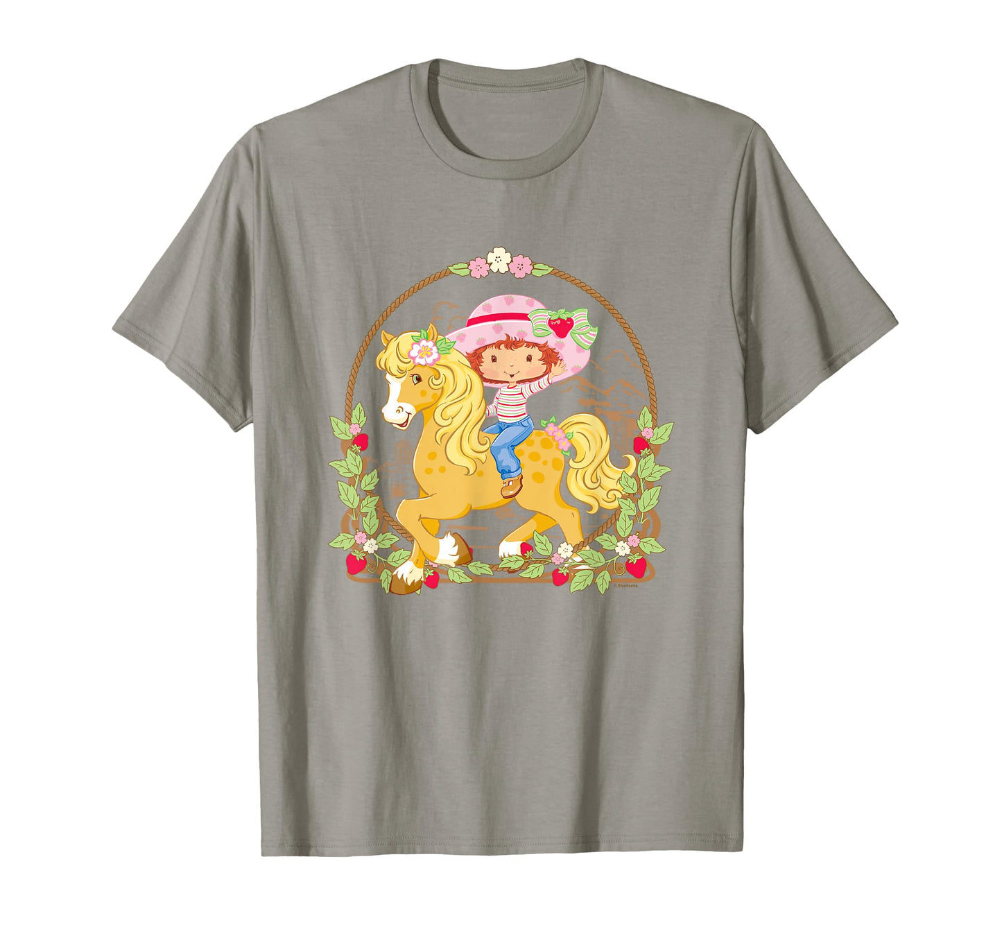 Strawberry Shortcake Cute Berry Country Retro Chest Frame T-Shirt