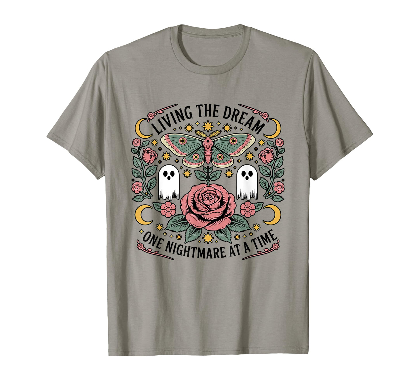 Living The Dream One Nightmare at a Time Funny Goth Vintage T-Shirt