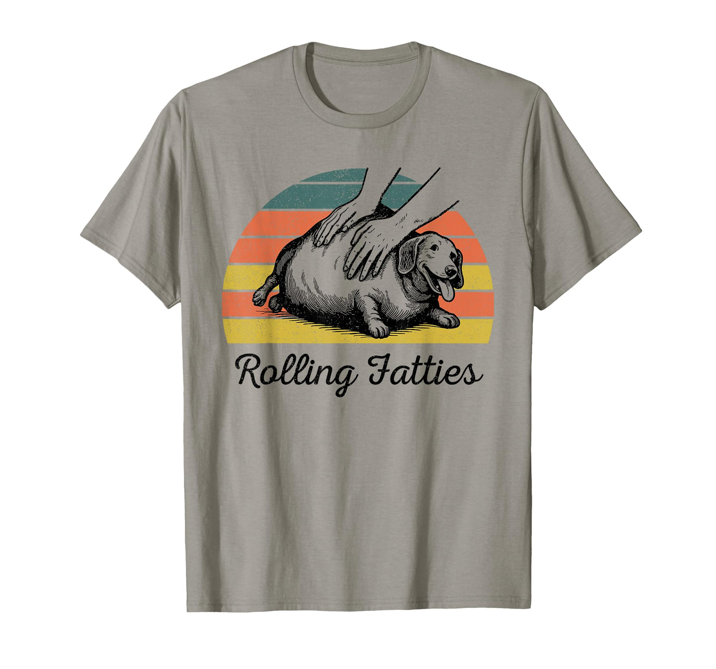 Chubby Wiener Dog Rolling Fatties Funny Vintage T-Shirt