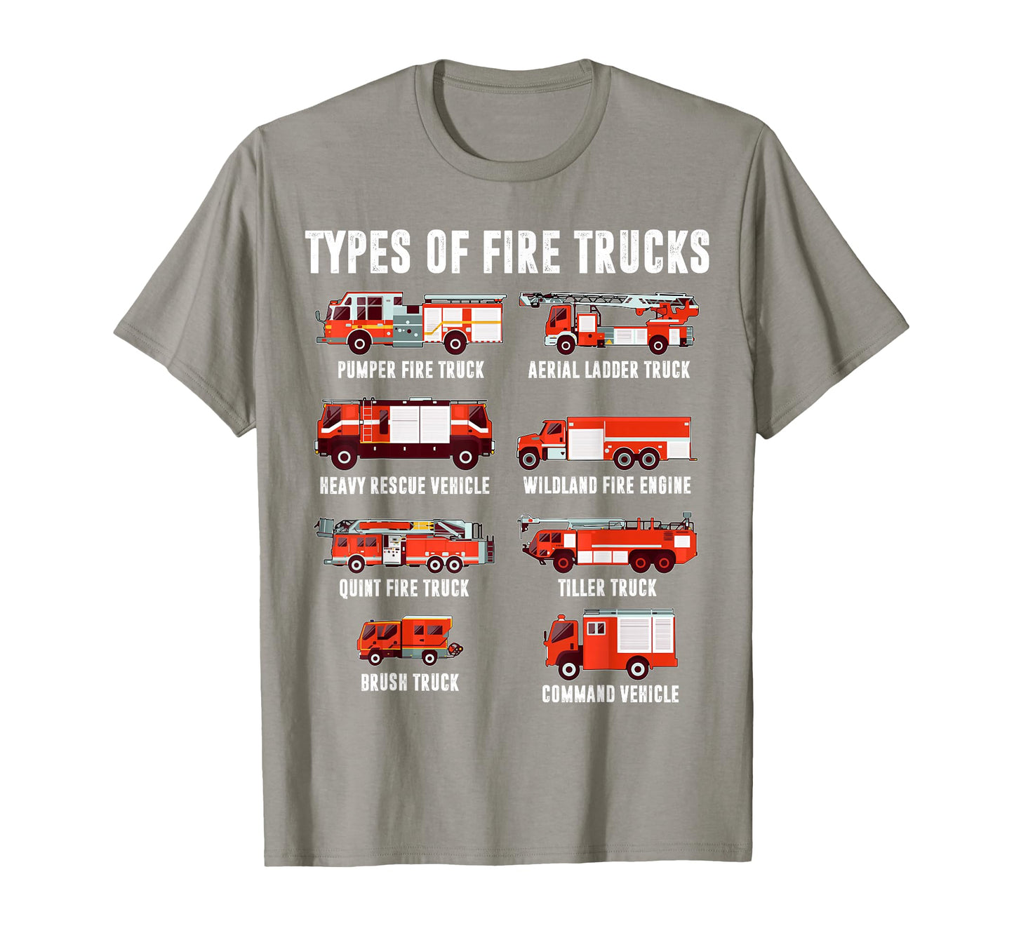 Toddler Boy Types of FireTruck Firefighter Baby Dad Fireman T-Shirt