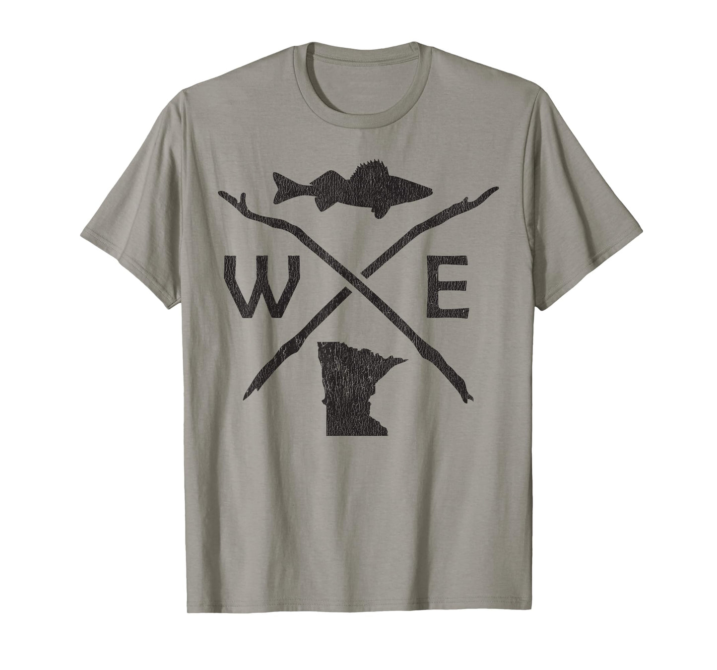 Walleye Fishing - Minnesota Walleye Fishing Compass T-Shirt