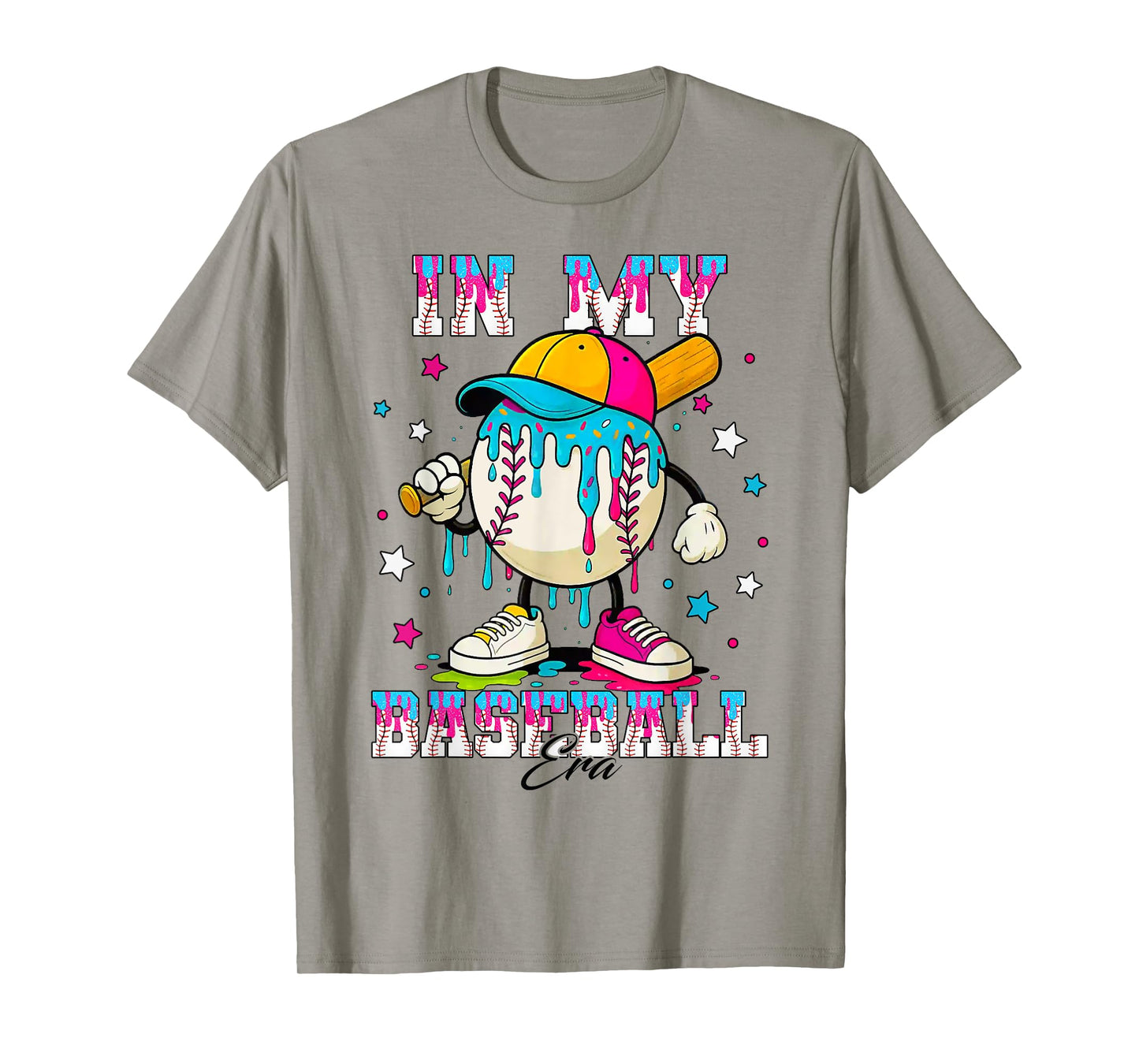 in My Baseball Era Stuff Baseball Ice Cream Drip T-Shirt