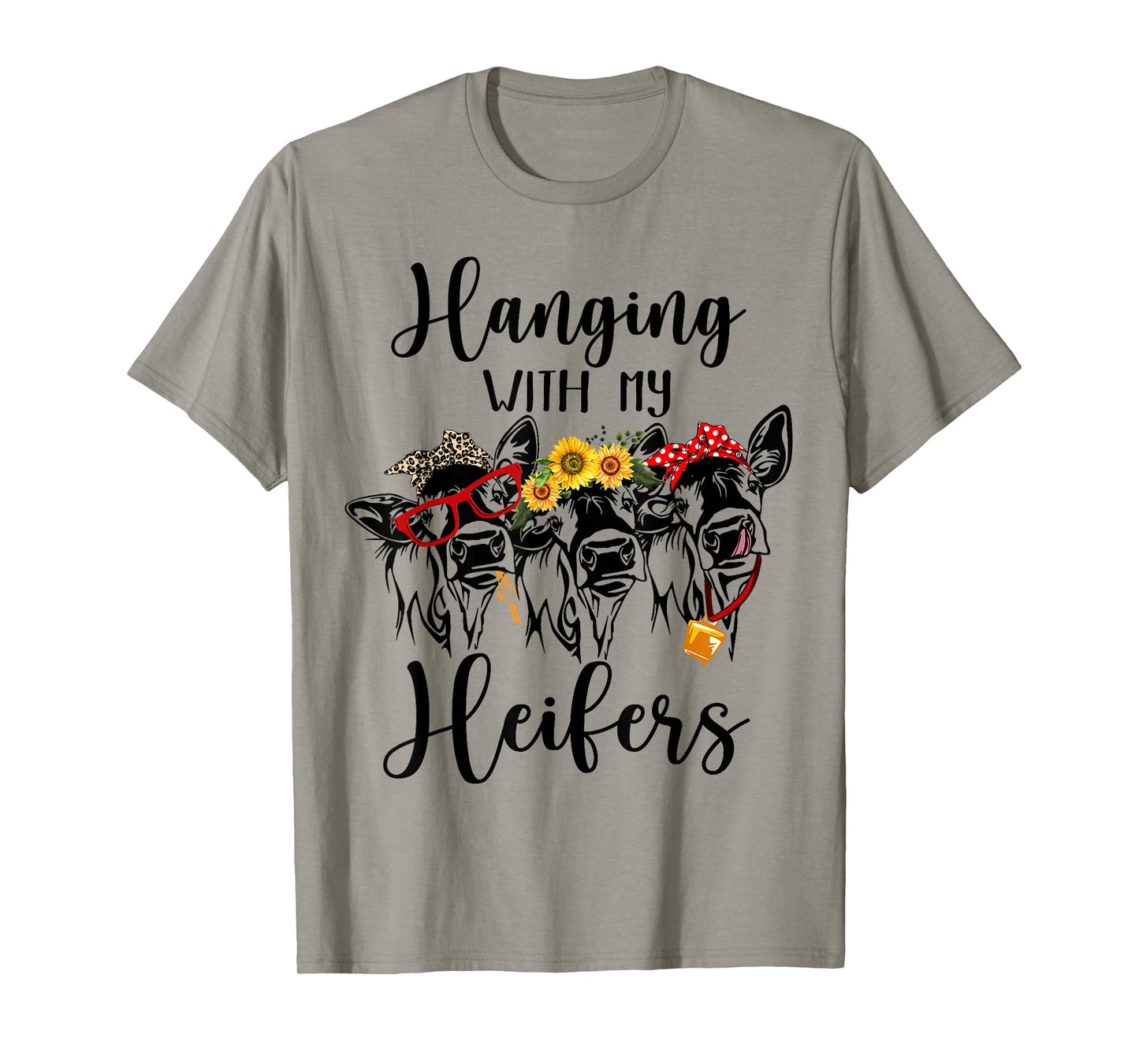 Cute Women's Hanging With My Heifers Bandana T-Shirt