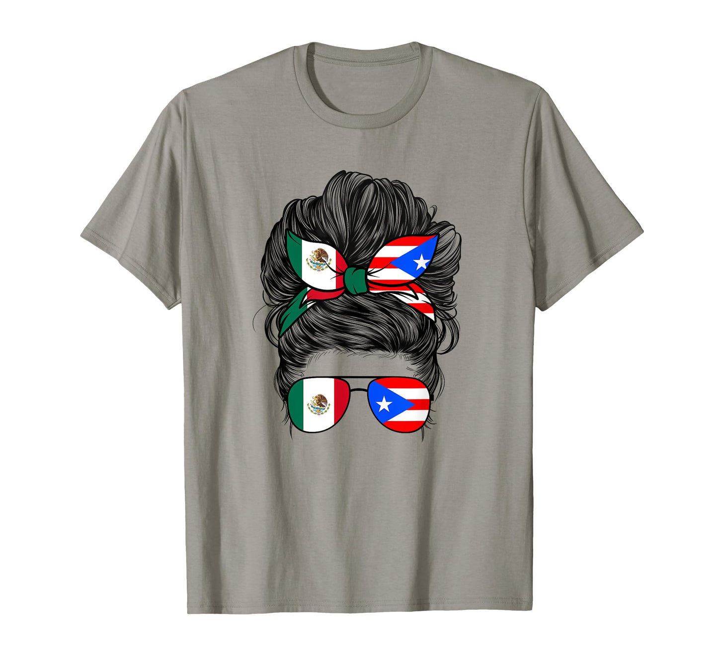 Mexirican Girl Women Half Mexican And Puerto Rican Rico Flag T-Shirt