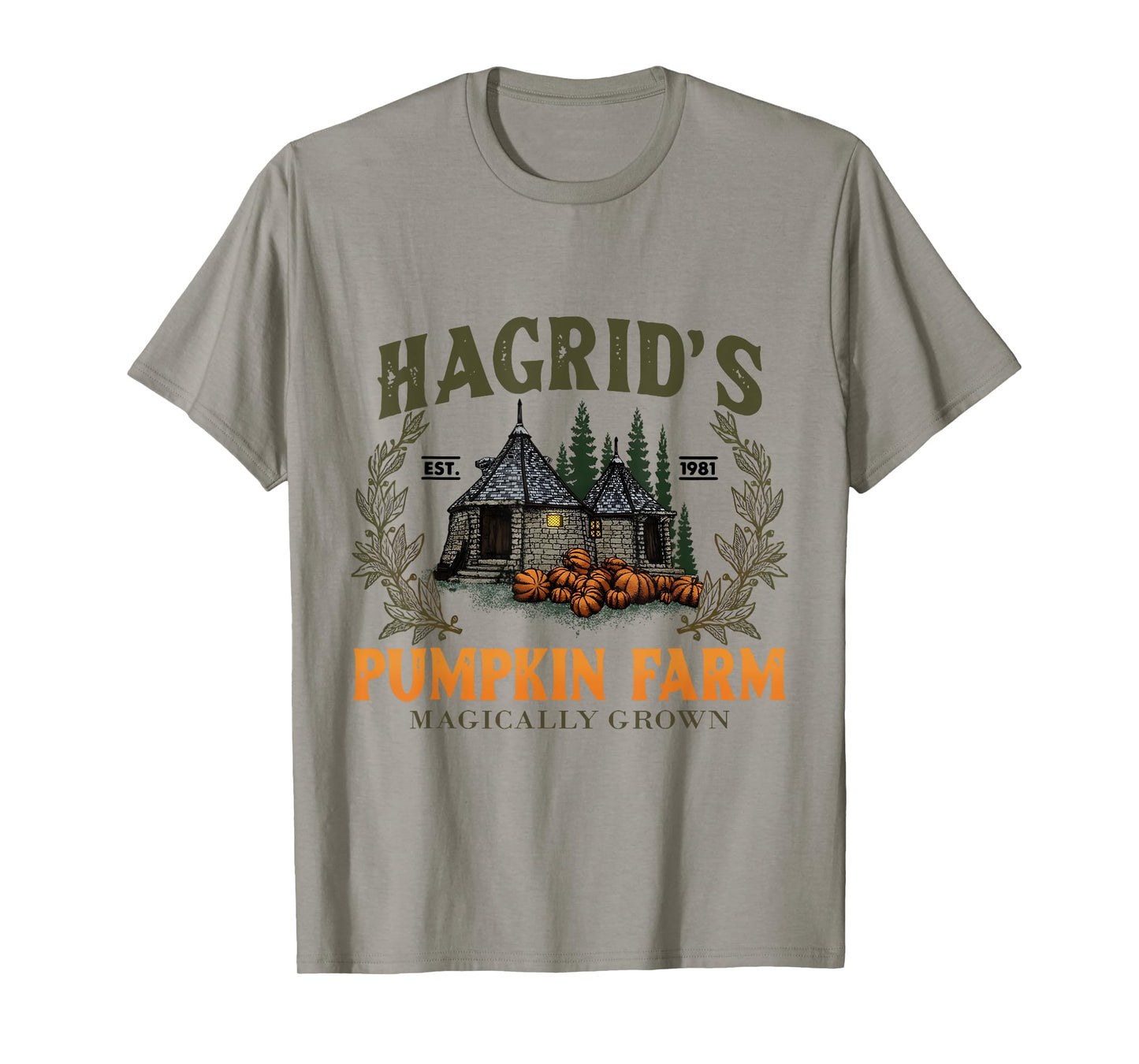 Hagrids Pumpkins Farm Grown Halloween Witch Spooky Season T-Shirt