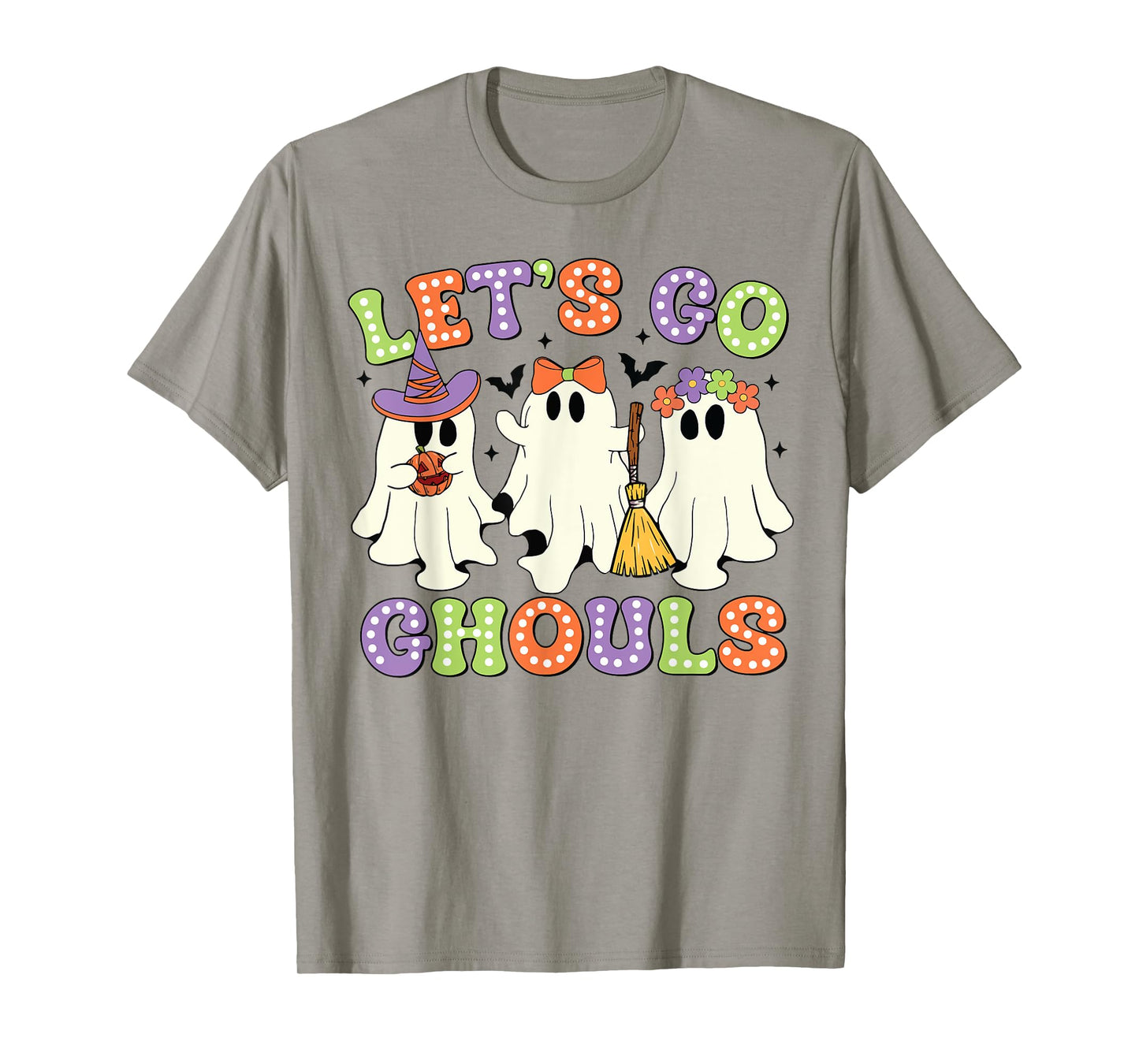Let's Go Ghouls Scary Ghost Costume Halloween Retro Groovy T-Shirt