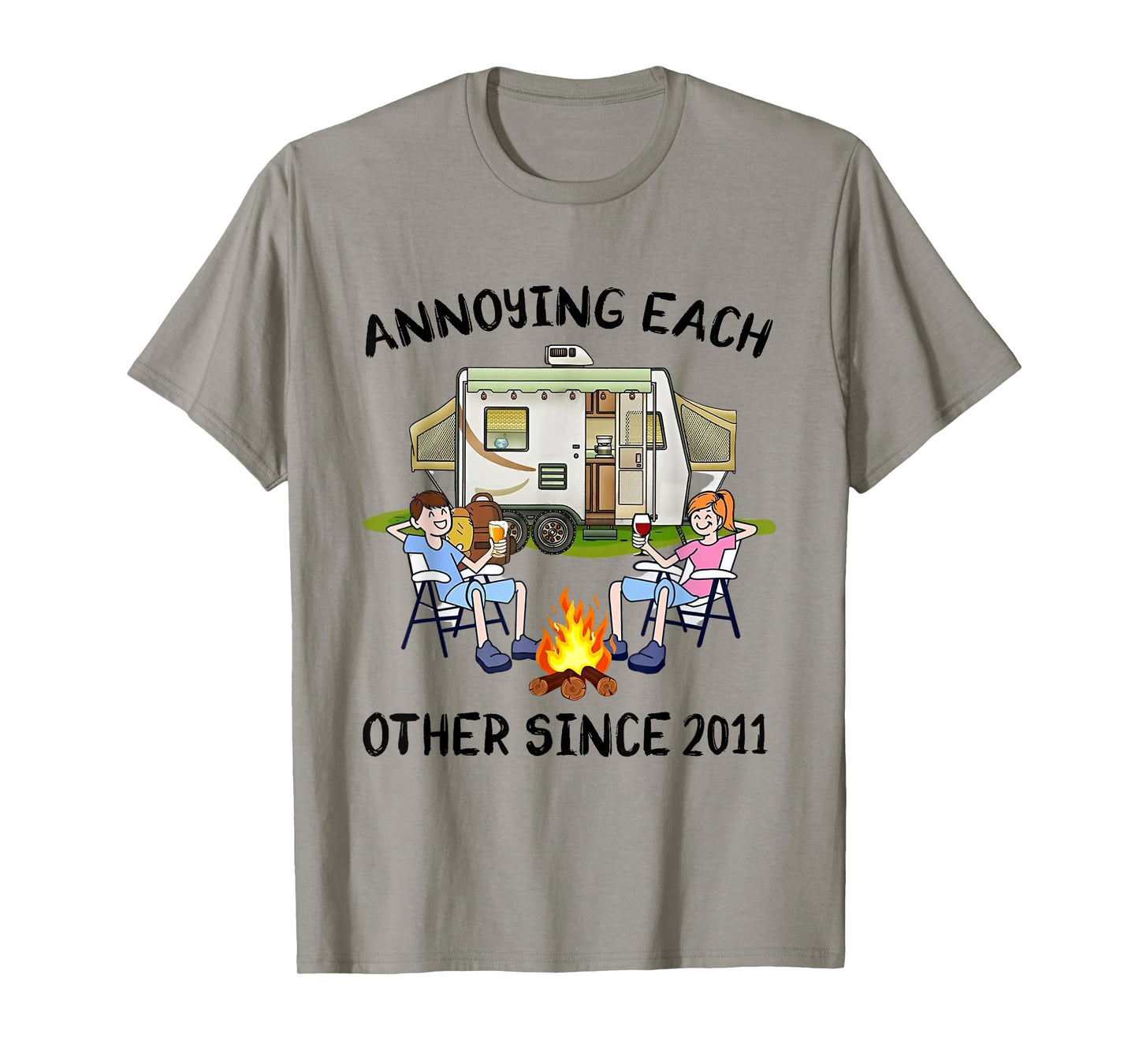Annoying Each Other Since 2011 RV Van Campfire Couple T-Shirt