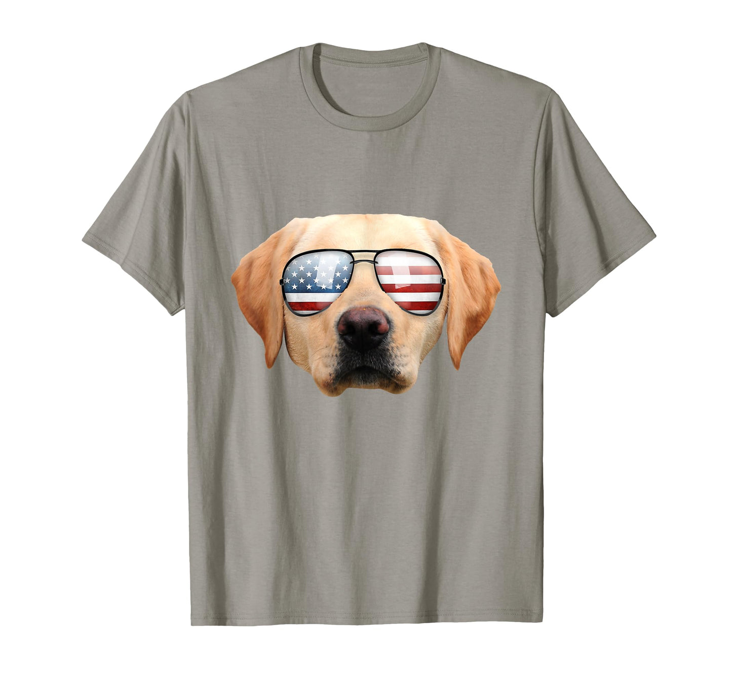 Funny Cute Patriotic Yellow Lab Sunglasses Dog T-Shirt T-Shirt