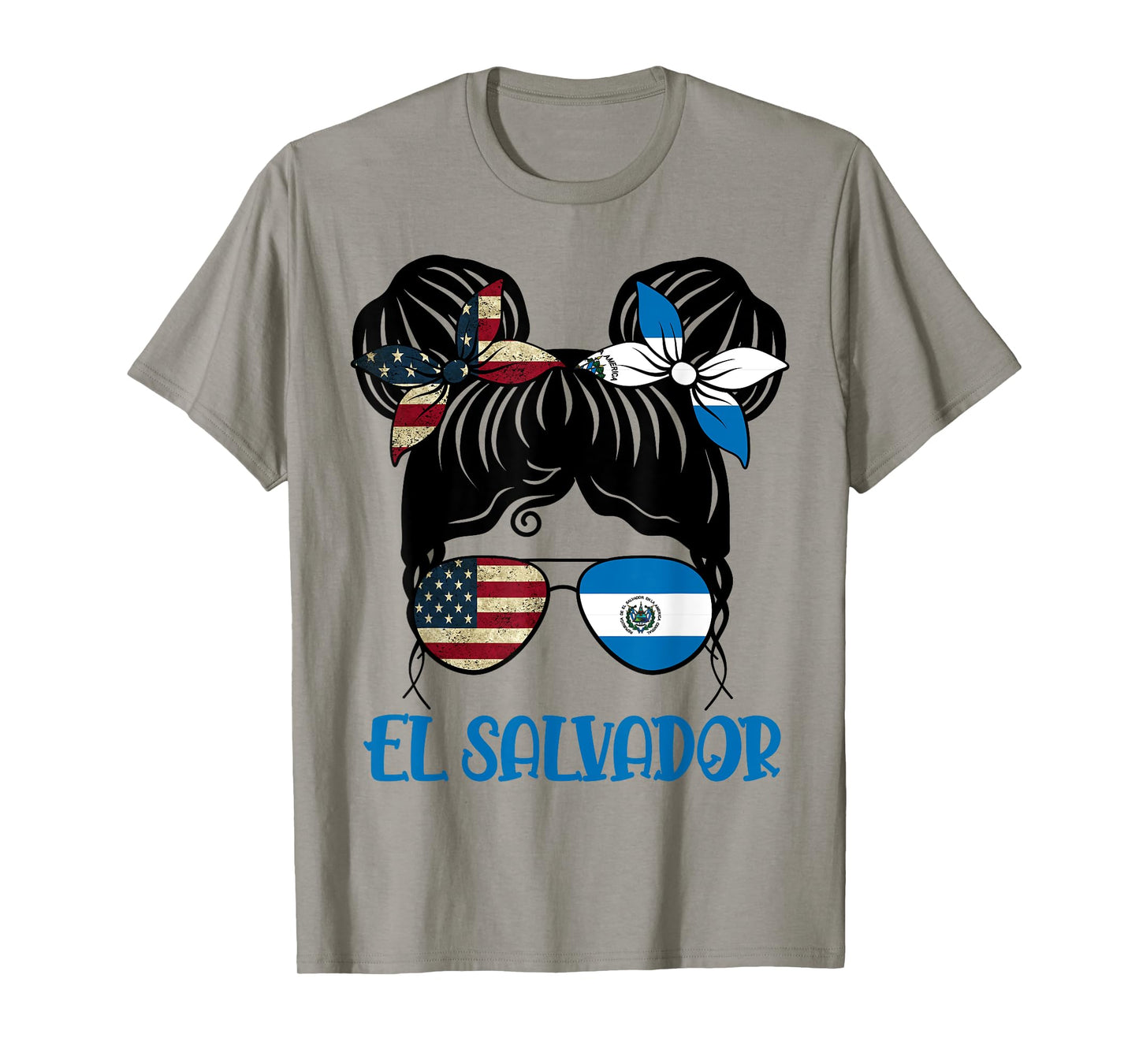Half American Half Salvadorian Girl USA El Salvador Flag kid T-Shirt