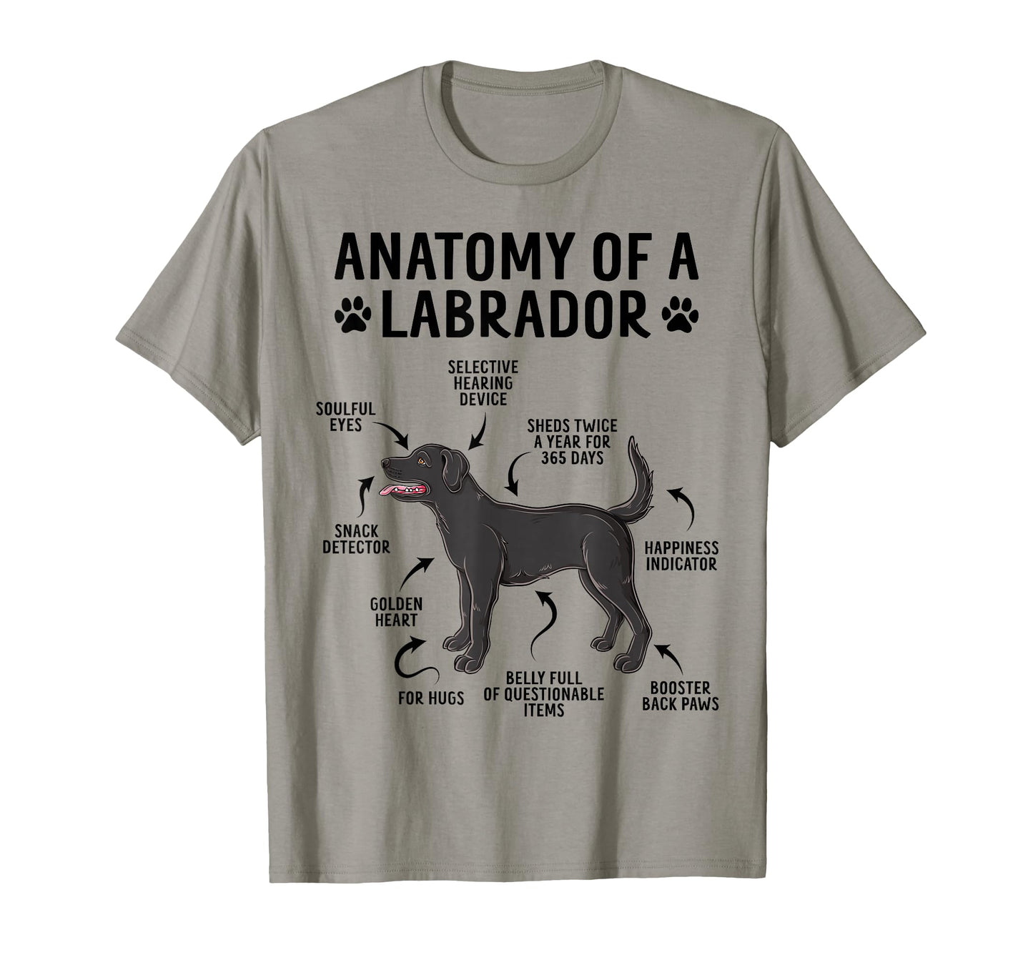 Anatomy Of A Labrador Funny Black Labrador Dog T-Shirt
