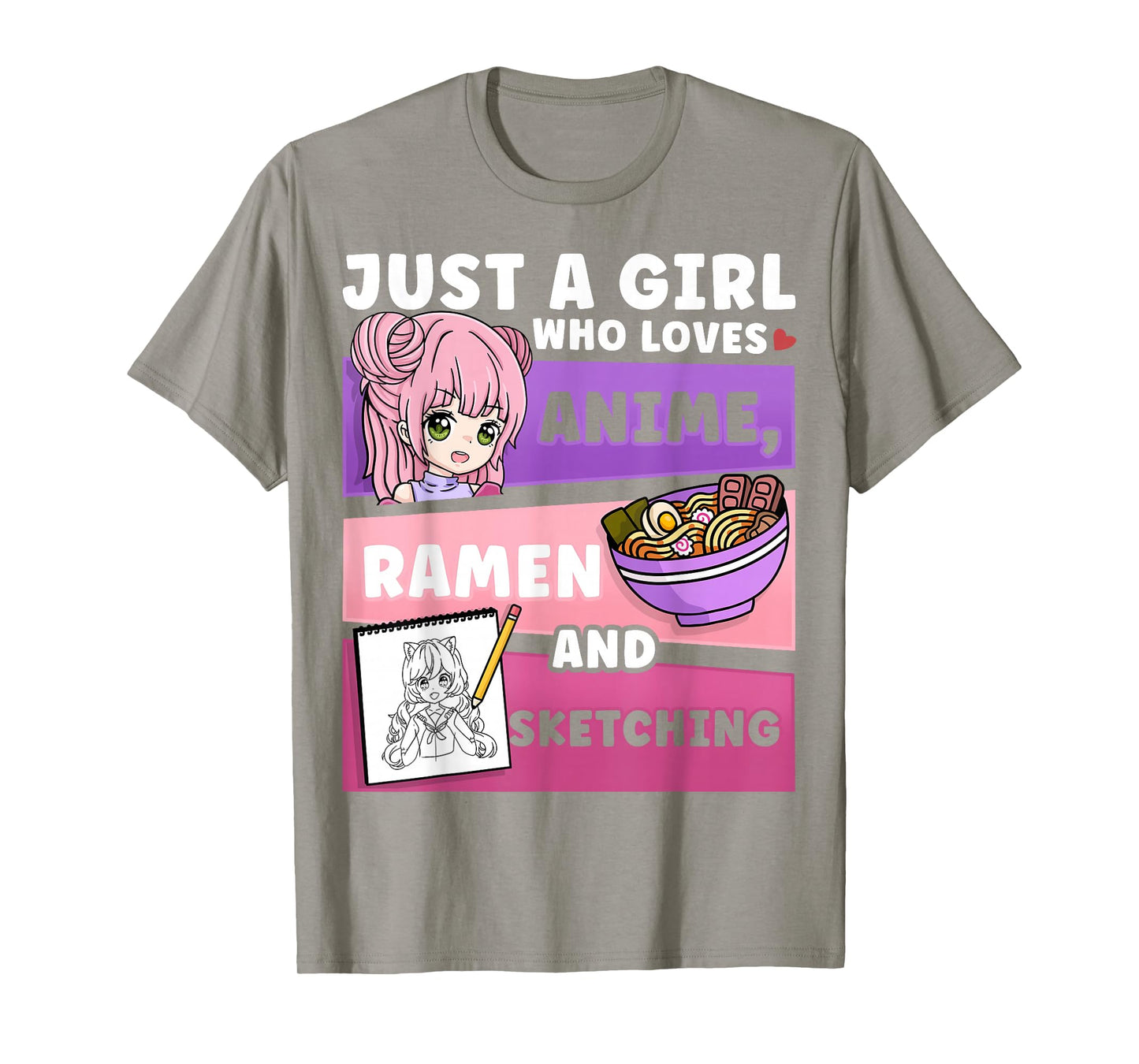Anime Just a Girl Who Loves Anime Ramen and Sketching T-Shirt