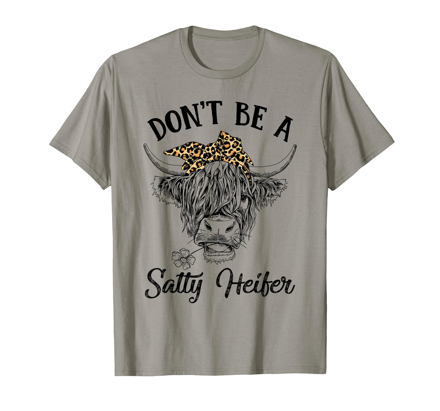 Don't Be A Salty Heifer Vintage Cow Leopard Bandana Cowgirl T-Shirt