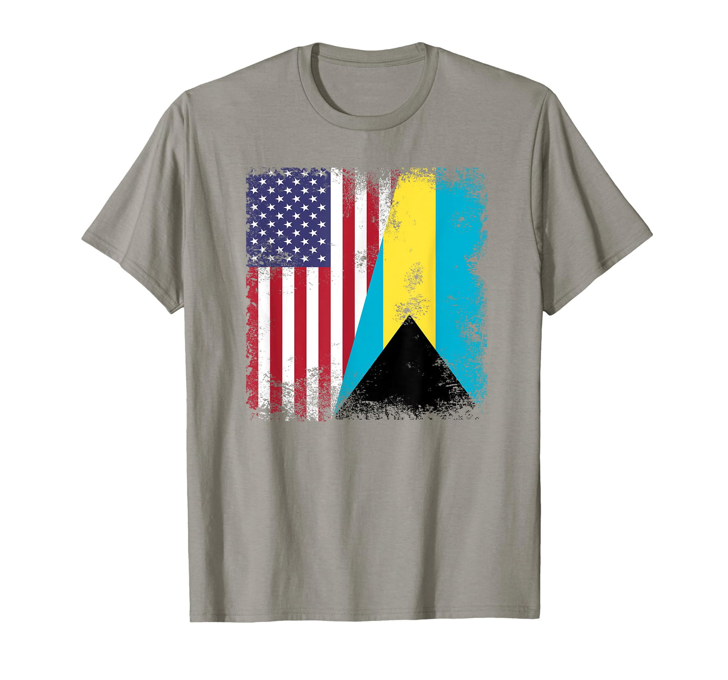 Half Bahamian Flag T-Shirt | Vintage Bahamas USA Gift T-Shirt