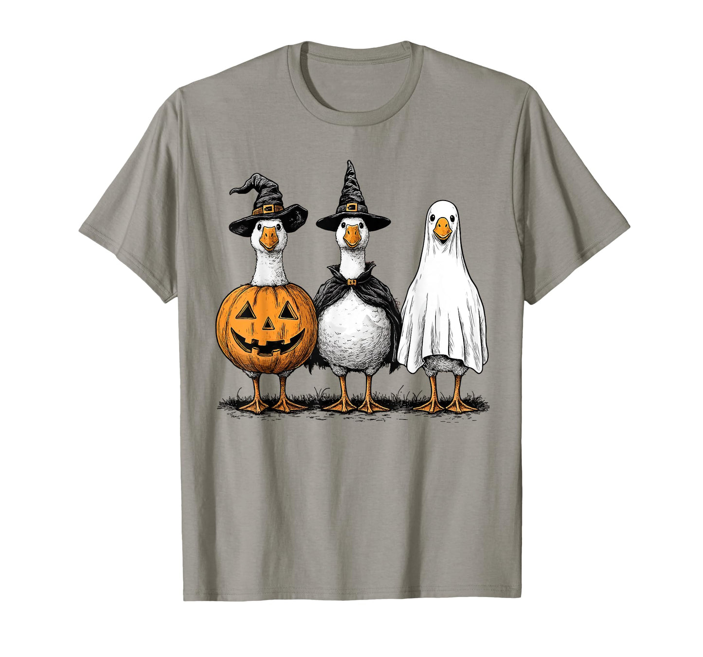 Boo Ghost Goose Vintage Halloween Goose Pumpkin Goose T-Shirt