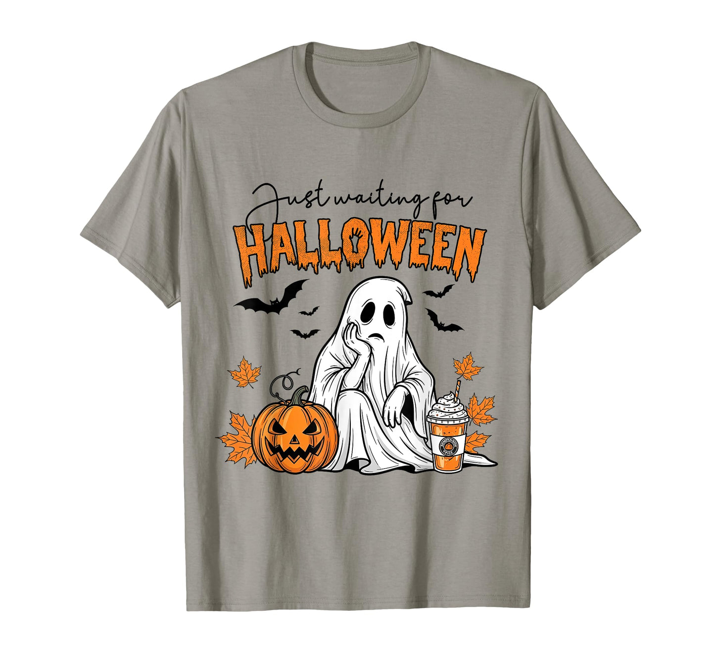 Just Waiting For Halloween Ghost Spooky Summer Vacation T-Shirt