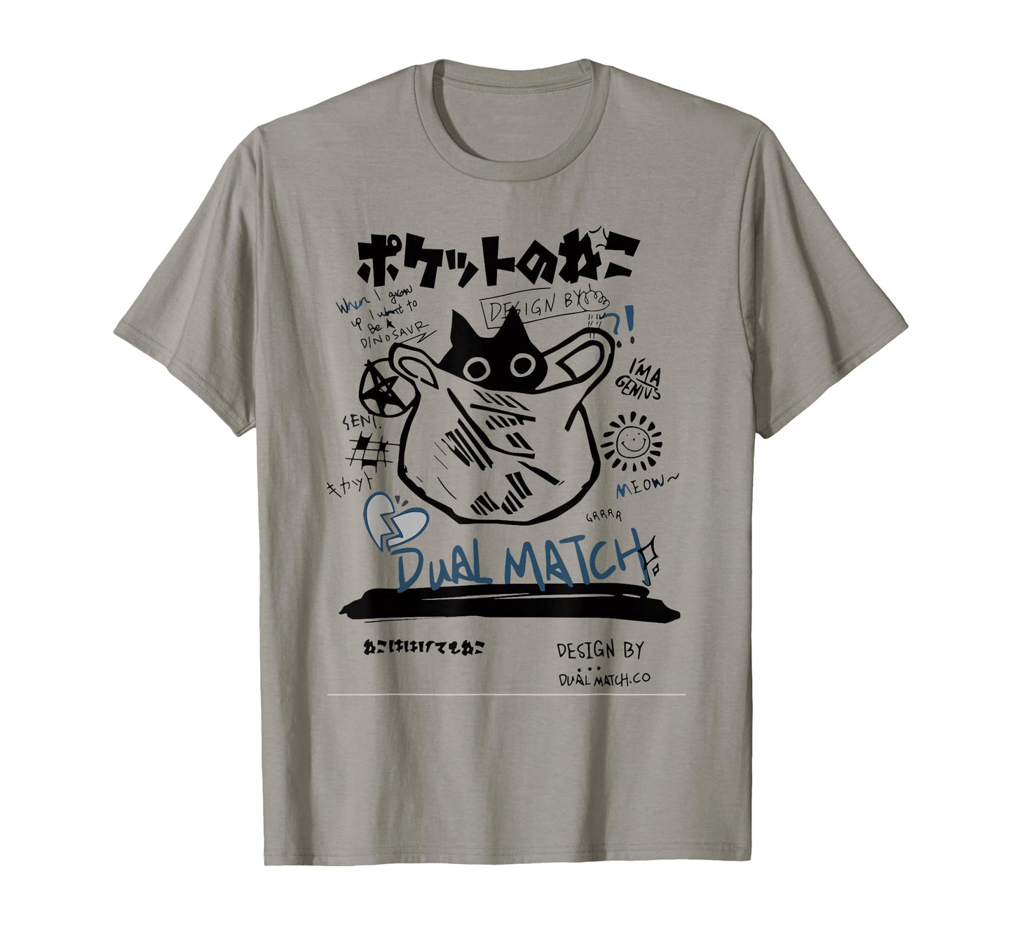 Cute Kawaii Tuxedo Cat Manga Art Harajuku Aesthetic T-Shirt