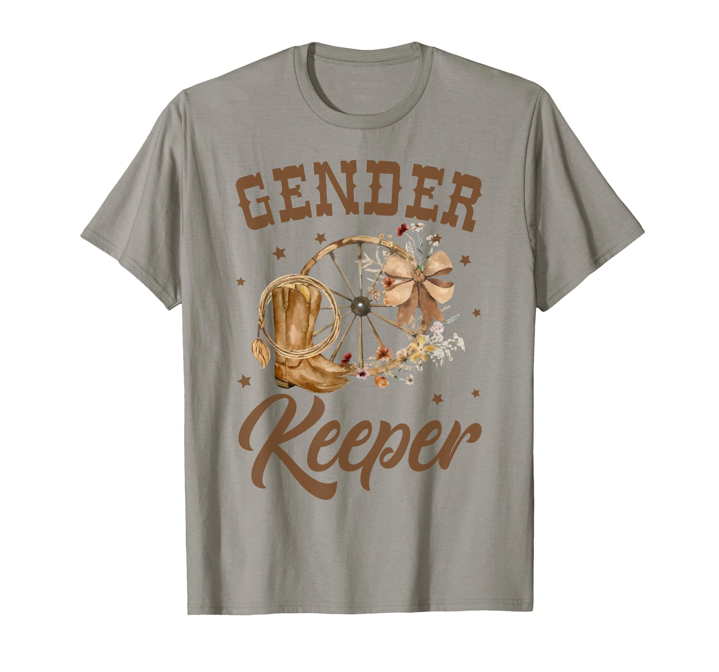 Boots or Bows Gender Reveal Decorations Keeper of the Gender T-Shirt