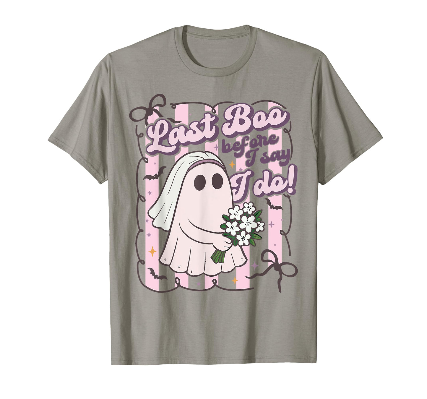 Last Boo Before I Say I Do Bride Ghost Halloween Bach Party T-Shirt