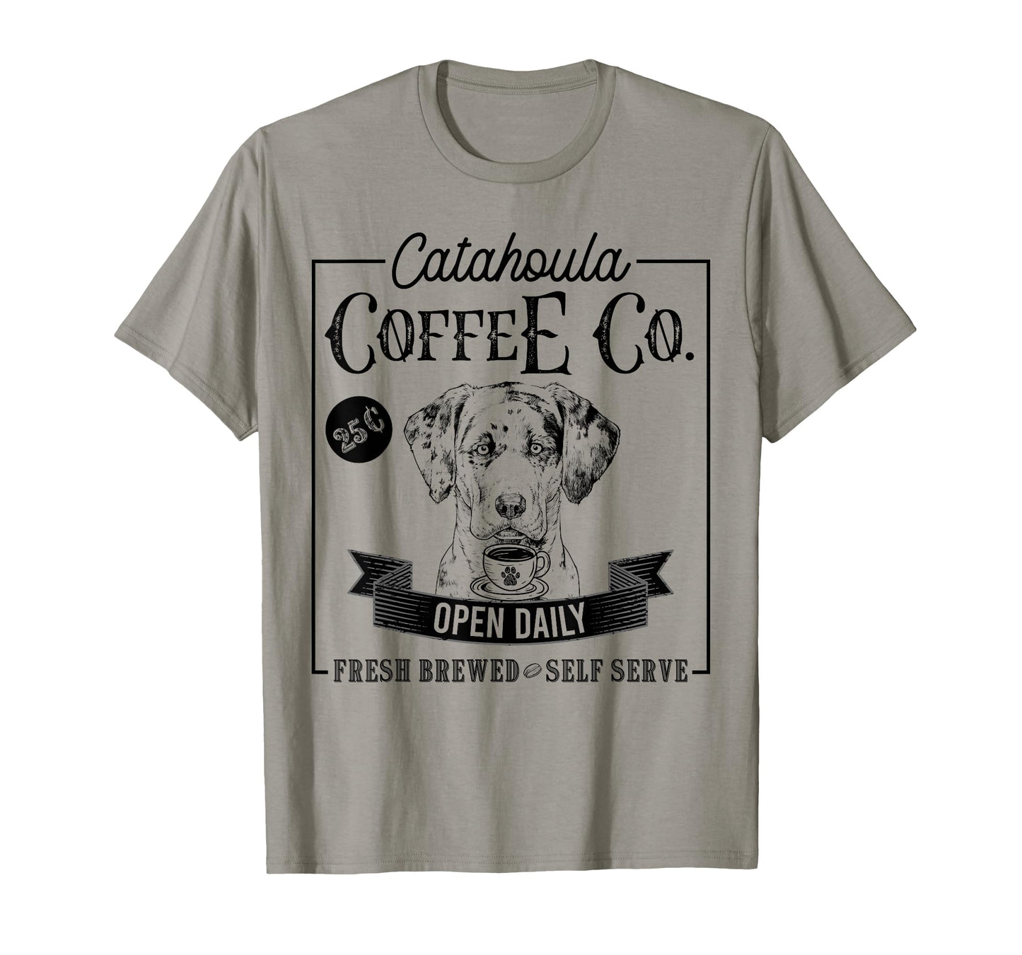 Retro Catahoula Leopard Dog Coffee Funny Dog Coffee Lover T-Shirt