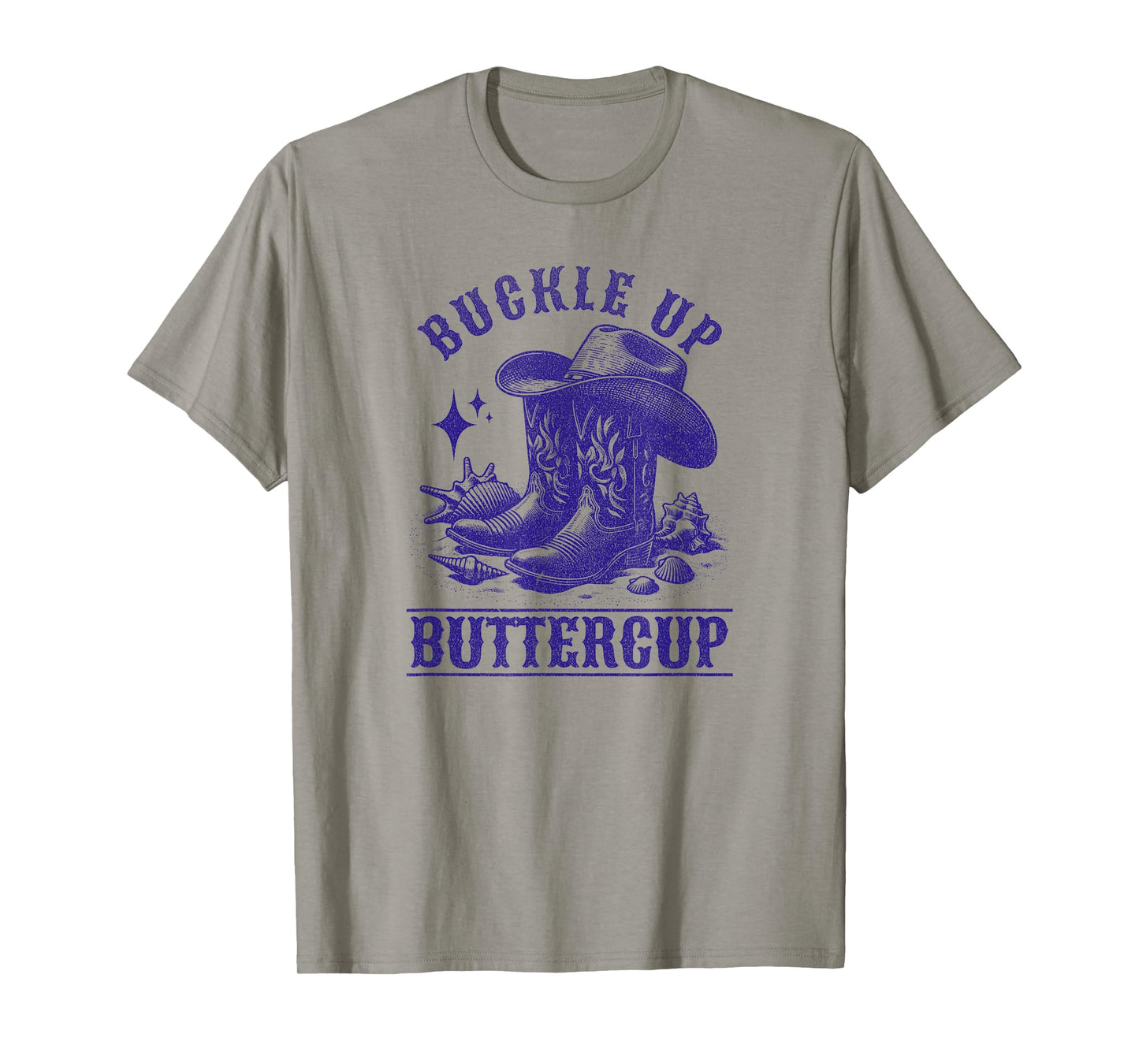 Cowgirl Country Buckle Up Buttercup Girls Women T-Shirt