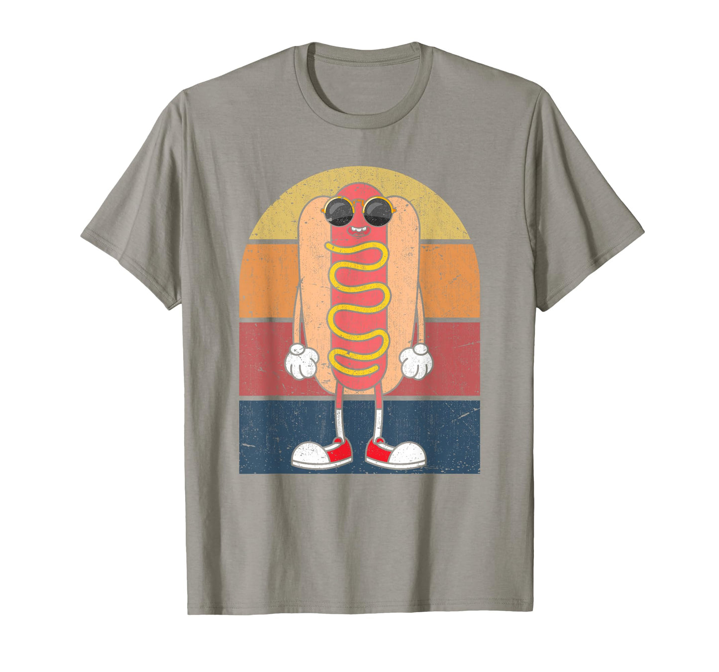 Cool Hot Dog Fast Food Sunglasses Weiner Foodie Retro Hotdog T-Shirt