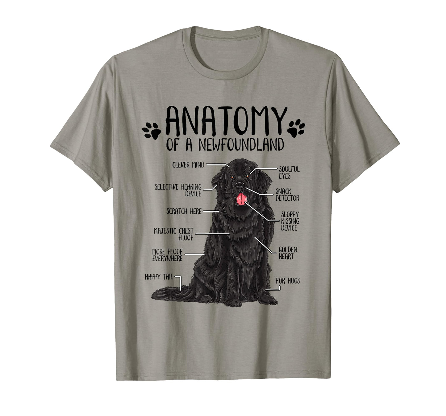 Funny Anatomy Newfoundland Dog Cute Newfie Lover T-Shirt
