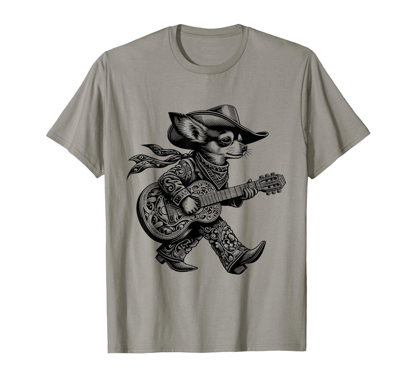 Cowboy Chihuahua Dog Guitar Western Musician Country Music T-Shirt