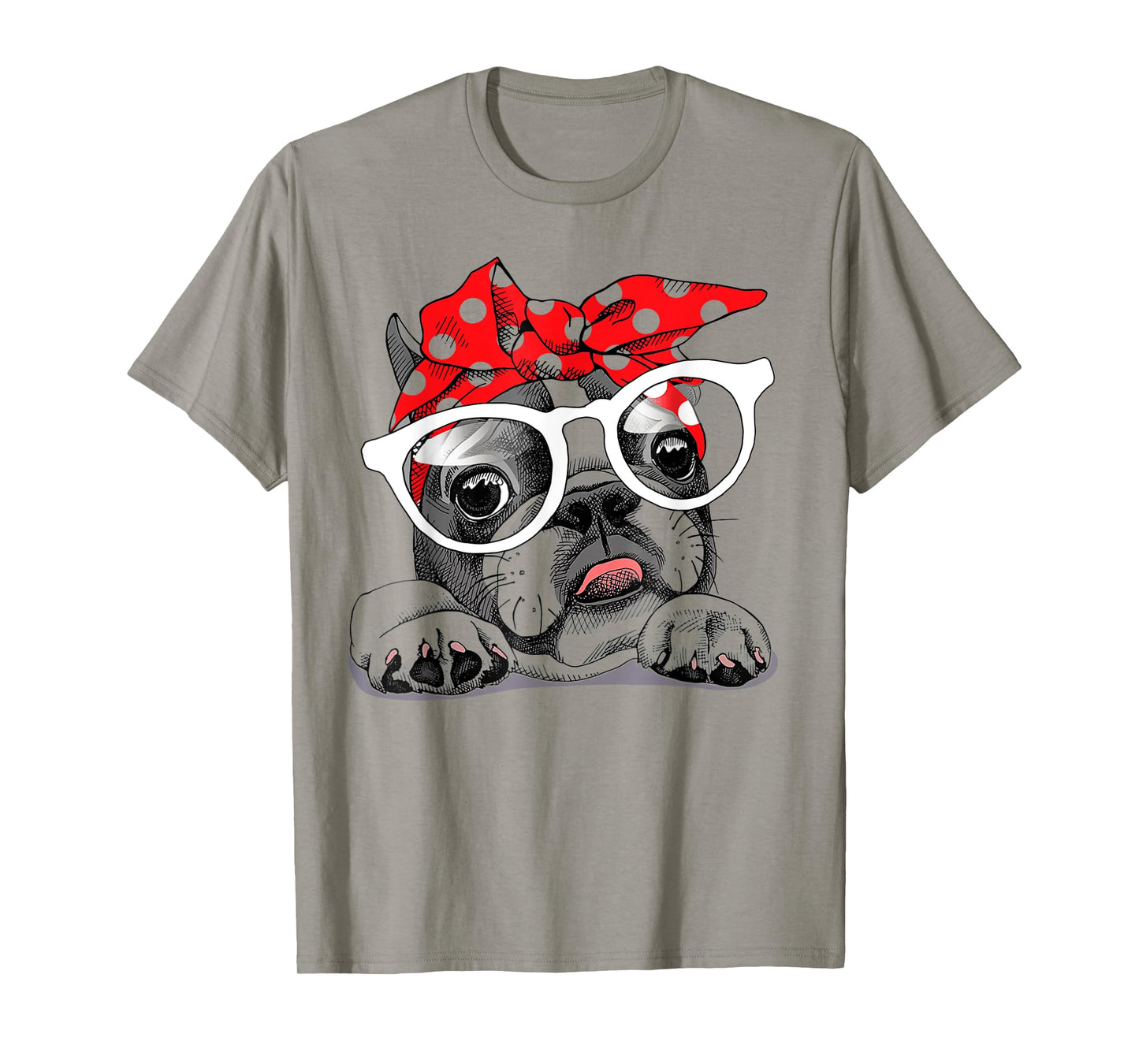 Cute French Bulldog Colorful Headband and Glasses T-Shirt
