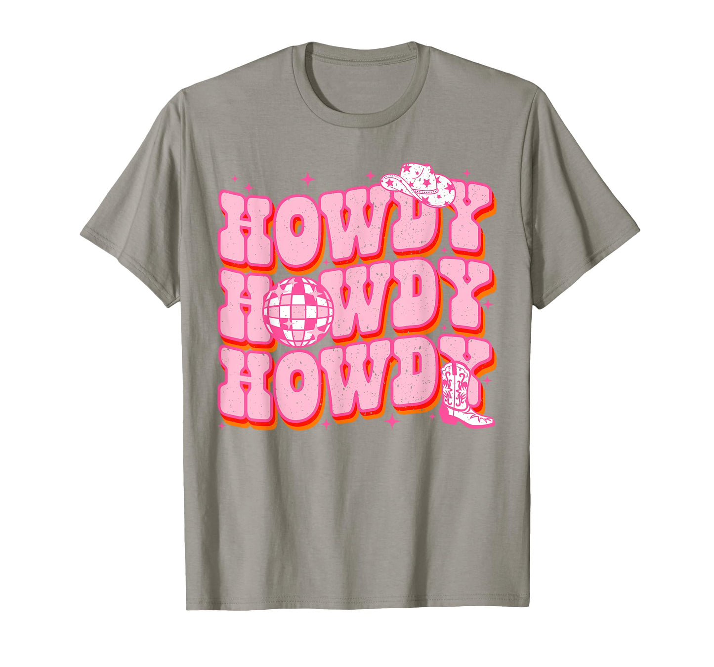 Howdy Southern Western Girl Country Rodeo Pink Cowgirl Disco T-Shirt