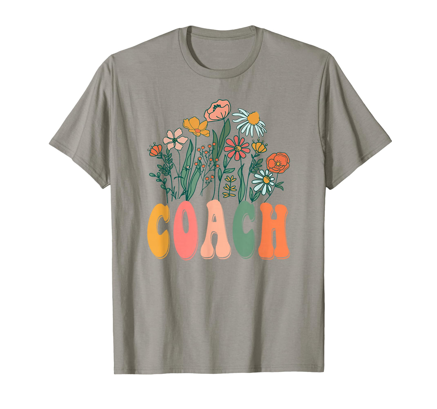 Retro Groovy Floral Coach Wildflower Tees for Women T-Shirt