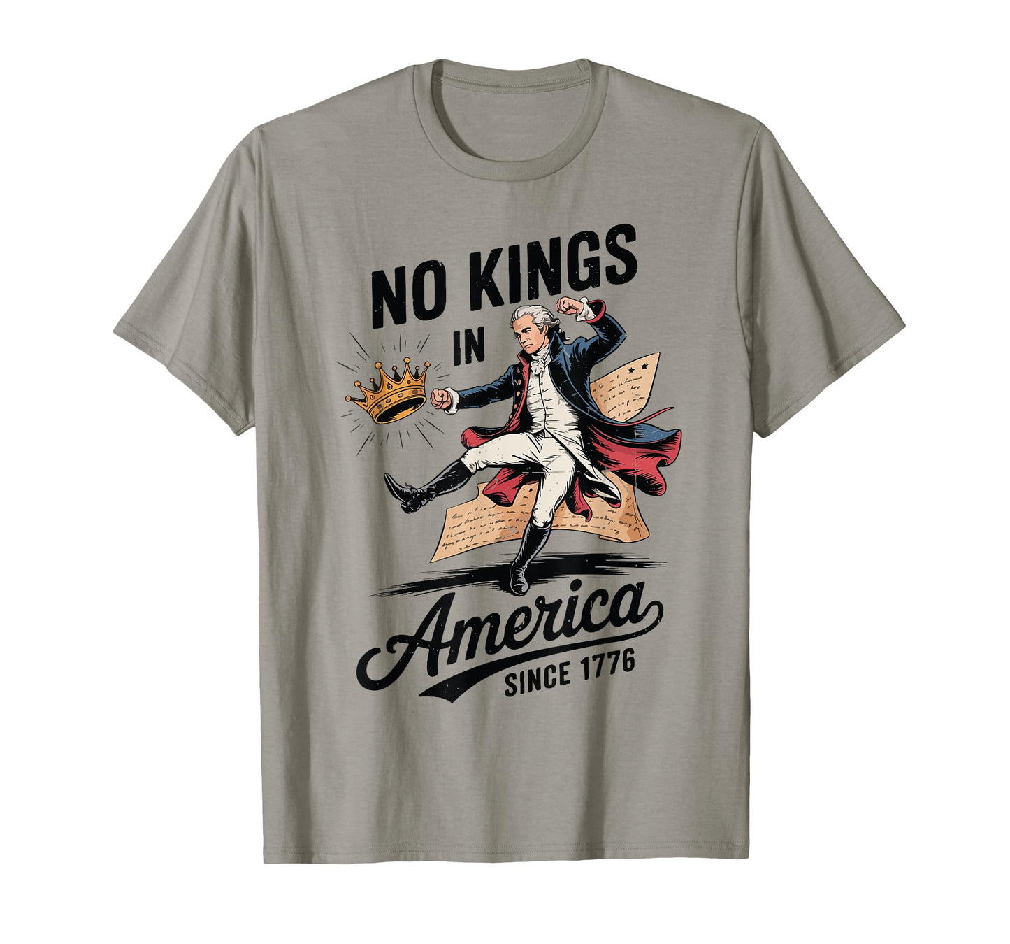 No Kings America Funny Alexander Hamilton 4th July Kids Men T-Shirt