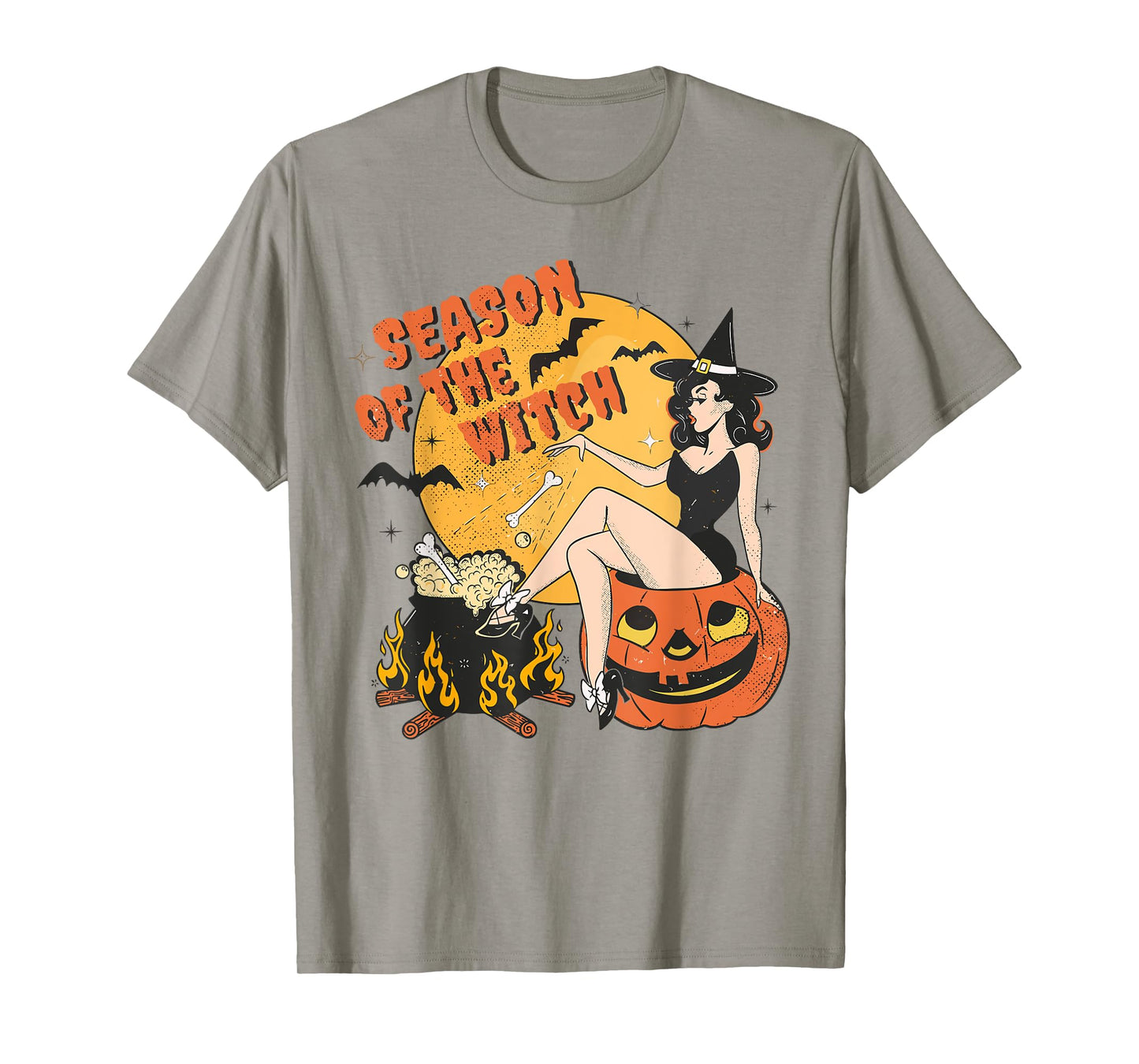 Retro Season of the Witch Halloween Salem Witch Womens Mens T-Shirt
