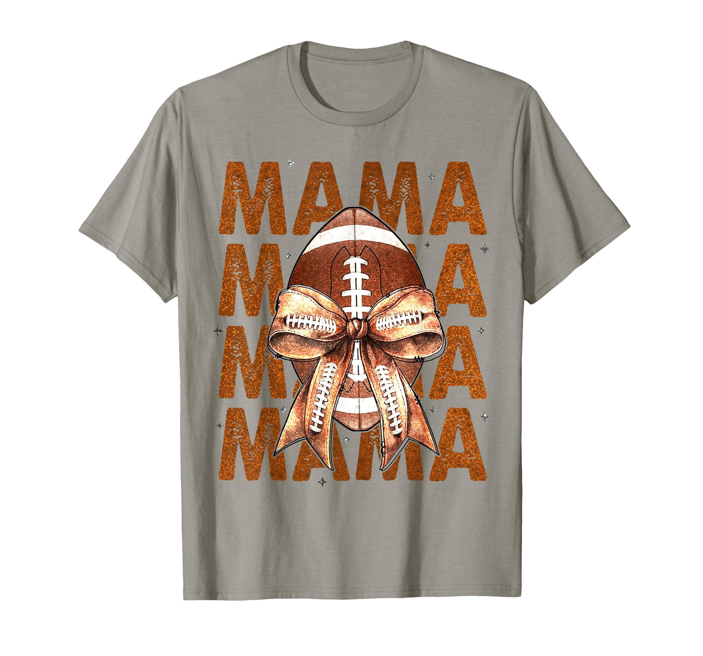 Coquette Bow American Football Mama Thanksgiving Autumn Fall T-Shirt