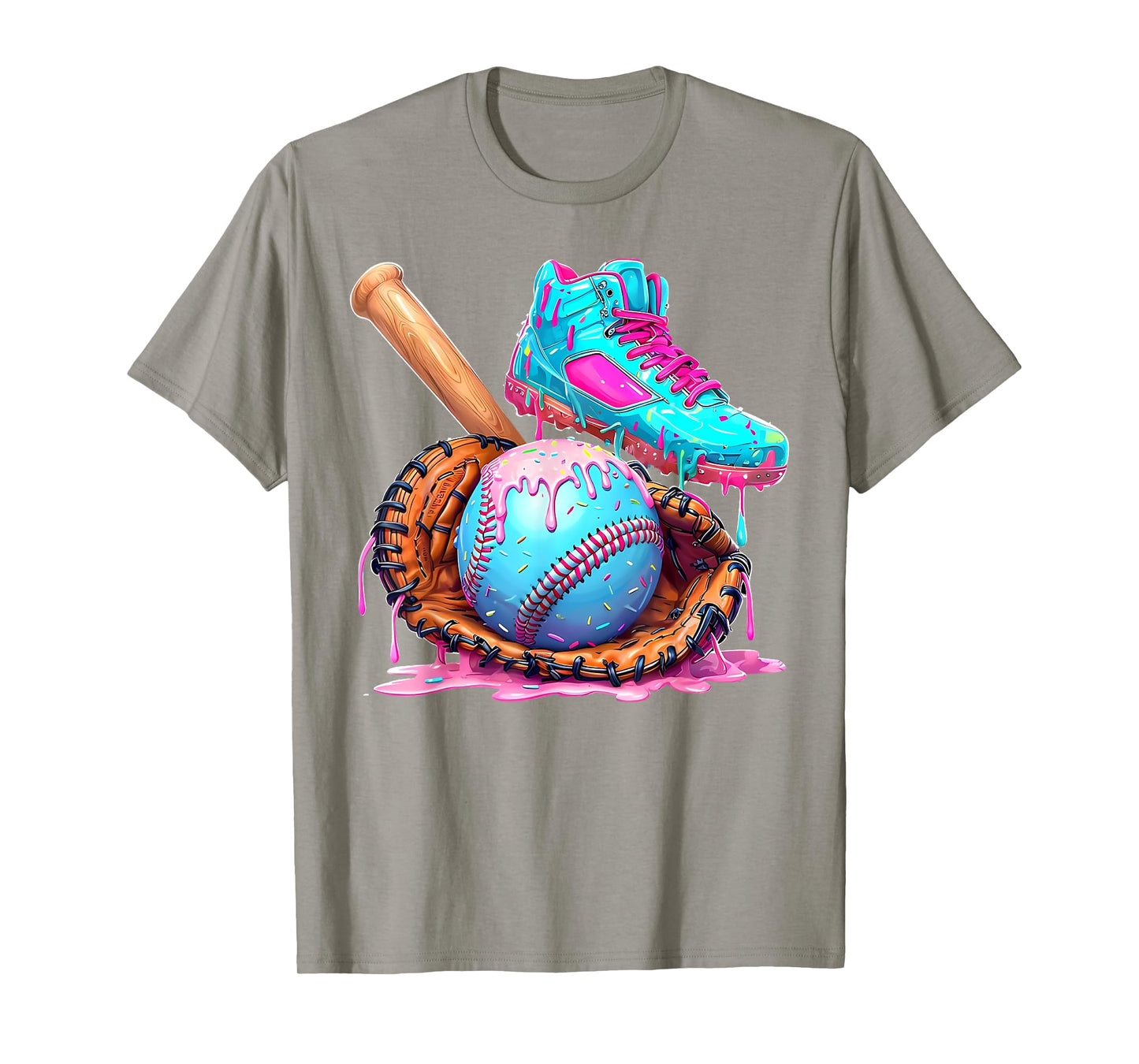 Ice Cream Drip Baseball Stuff Baseball Drip For Boys Graphic T-Shirt