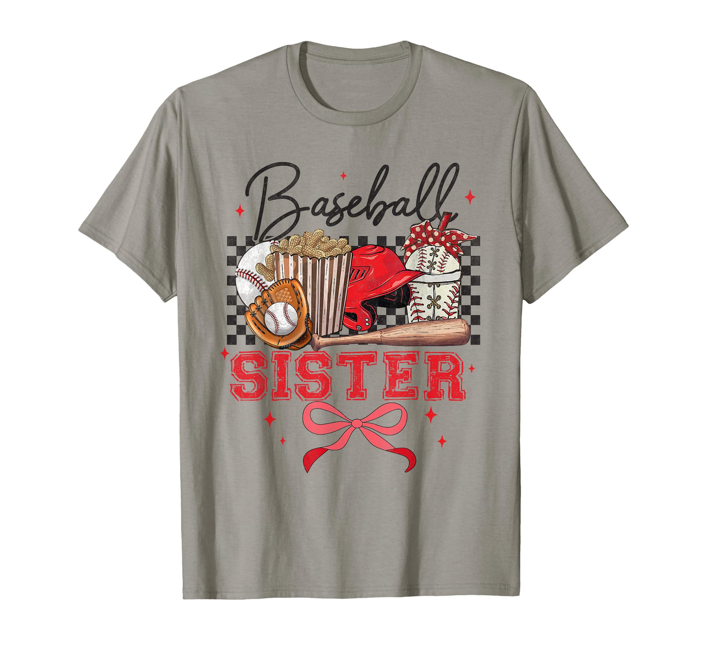Baseball Sister Coquette Bow Biggest Fan Sport Lovers Girl T-Shirt