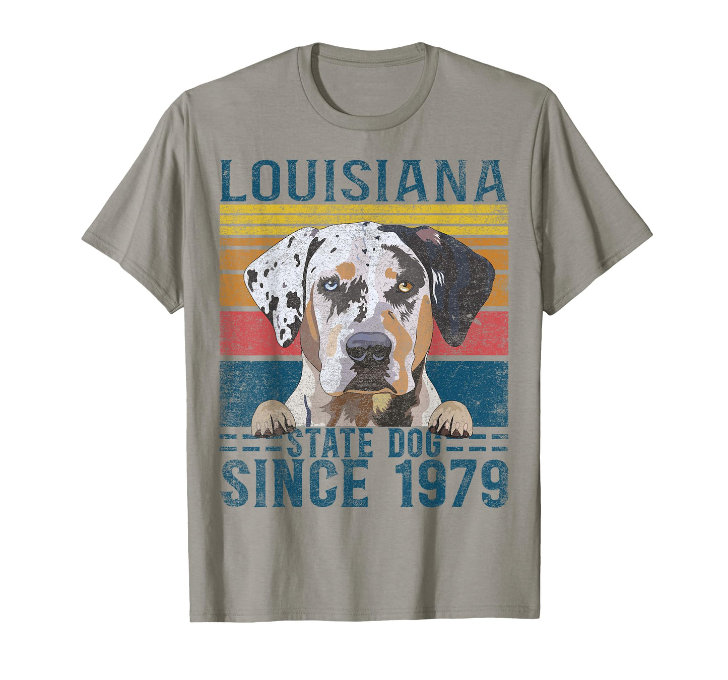 Louisiana Catahoula Leopard Dog US State Dog Fan Lover Retro T-Shirt