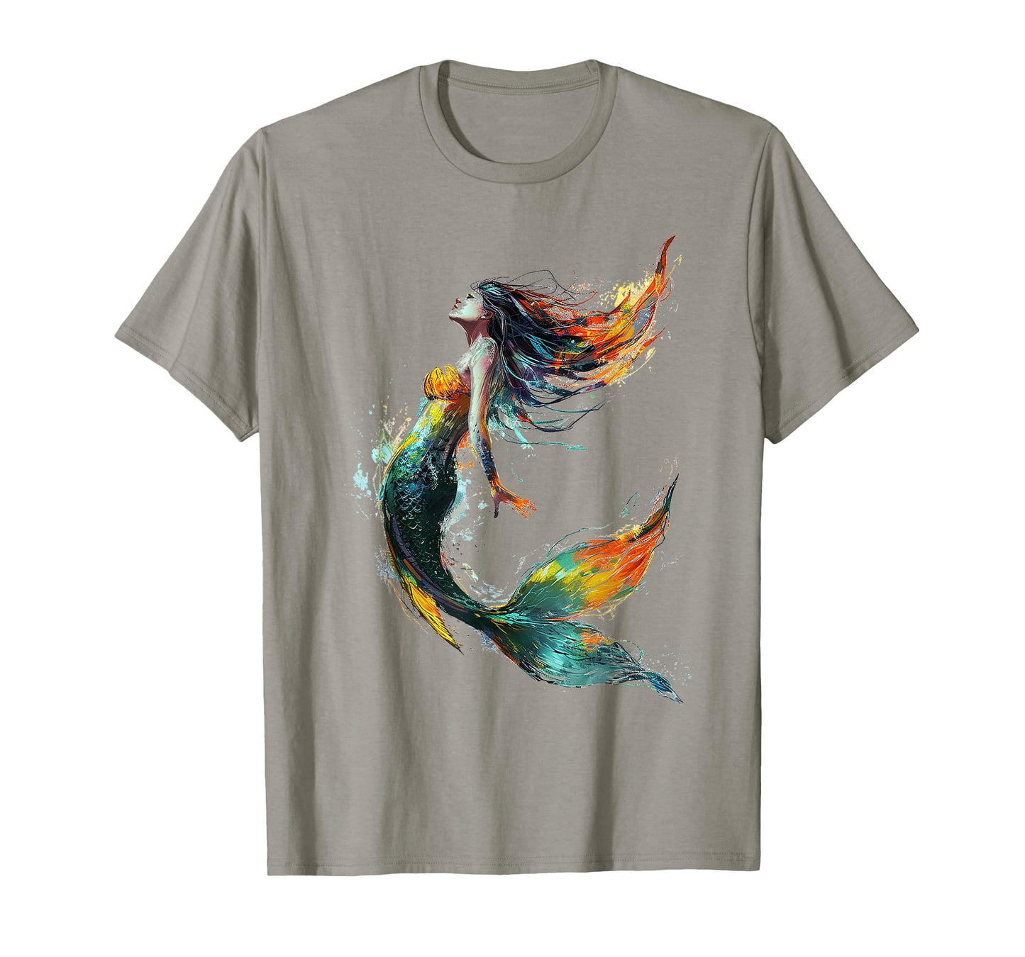 Mermaid Abstract Graphic Painting Art Women Mermaid T-Shirt