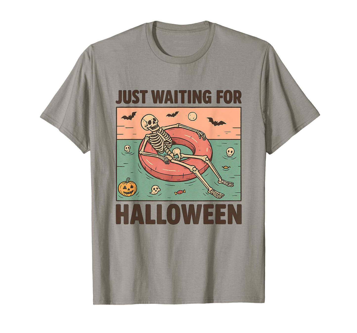 Spooky Summer Skeleton Just Waiting For Halloween T-Shirt