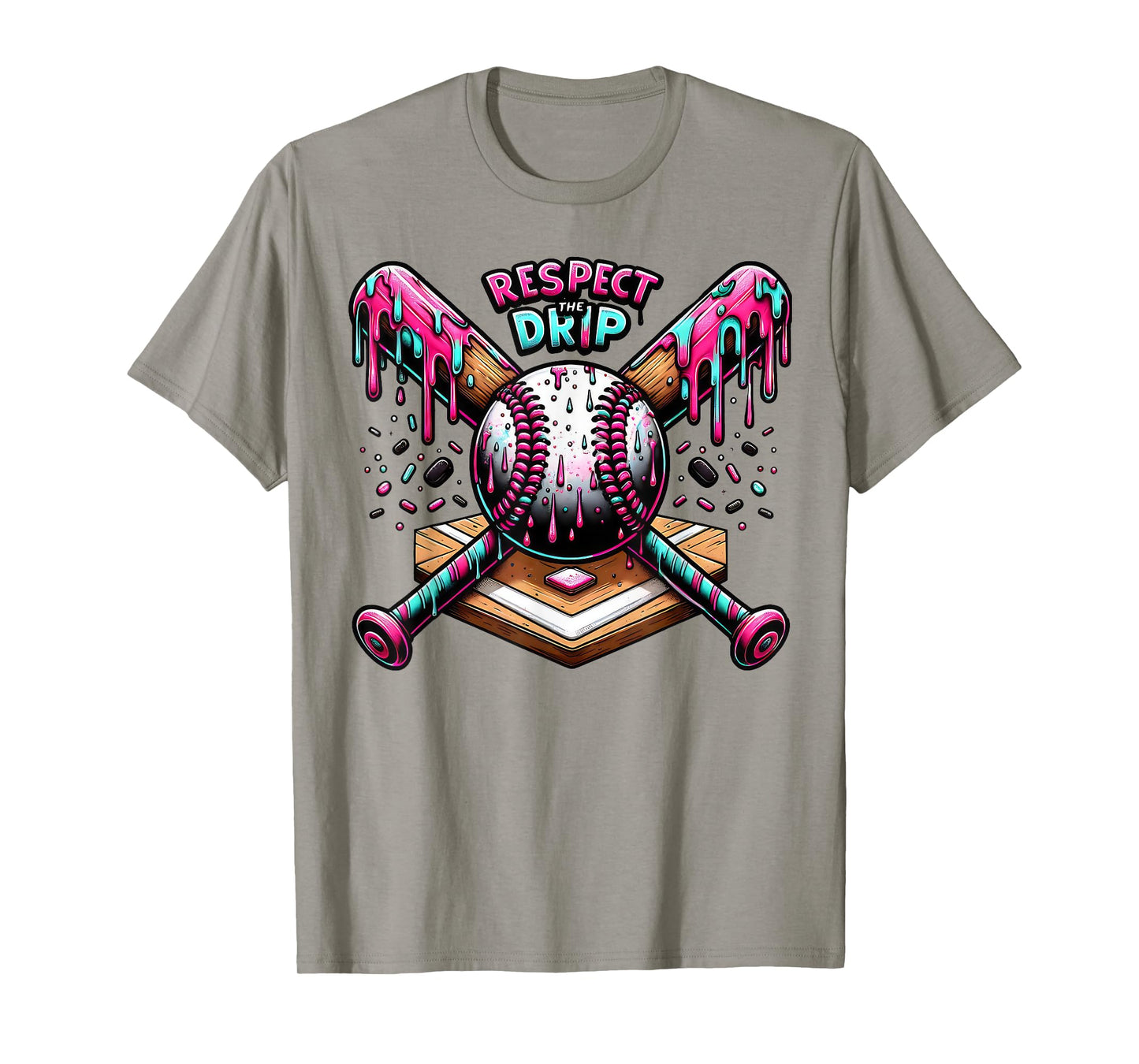 Baseball Drip For Boys Ice Cream Drip Youth Boys Baseball T-Shirt