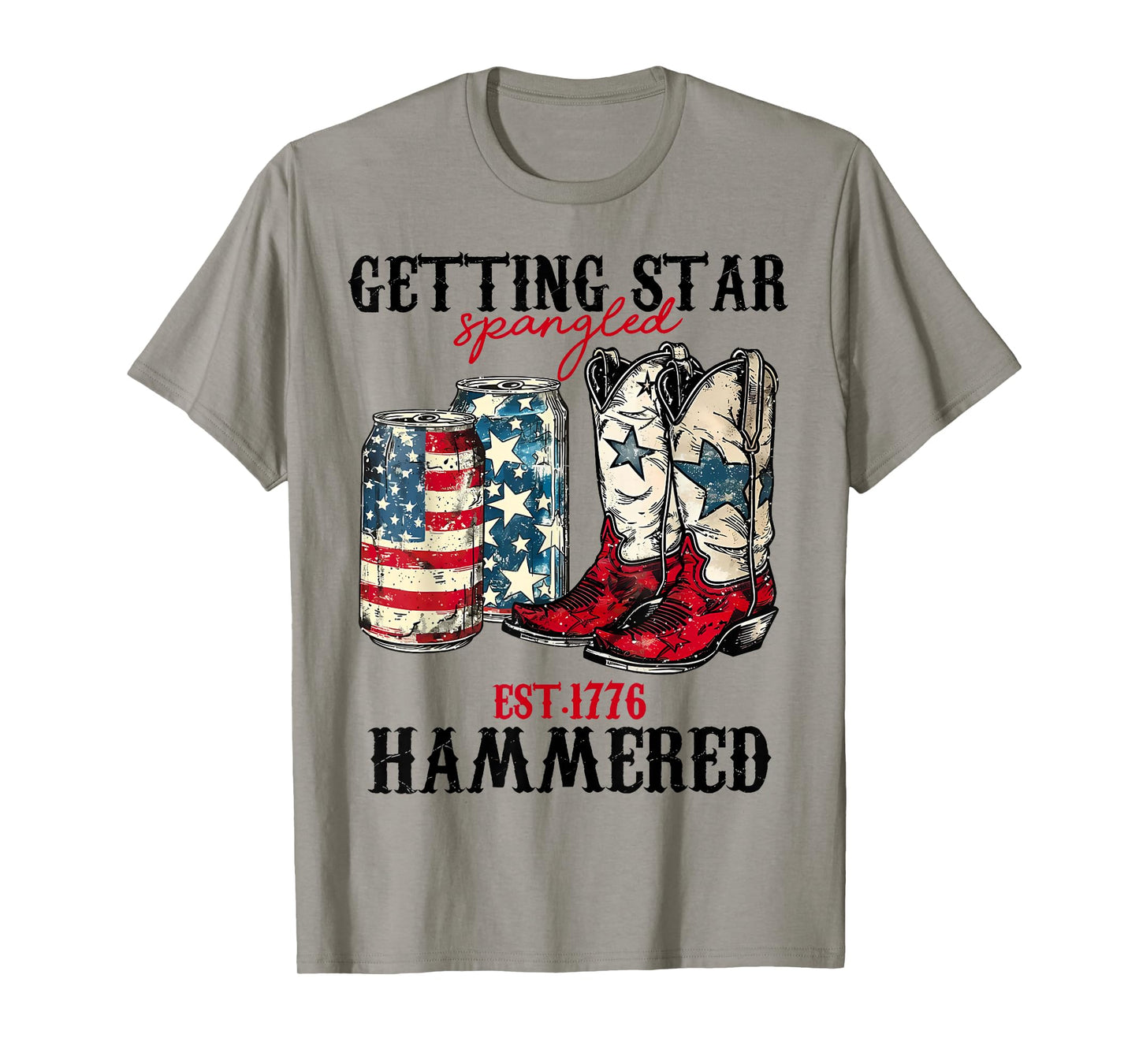 Getting Star Spangled Hammered Funny America 4th Of July T-Shirt