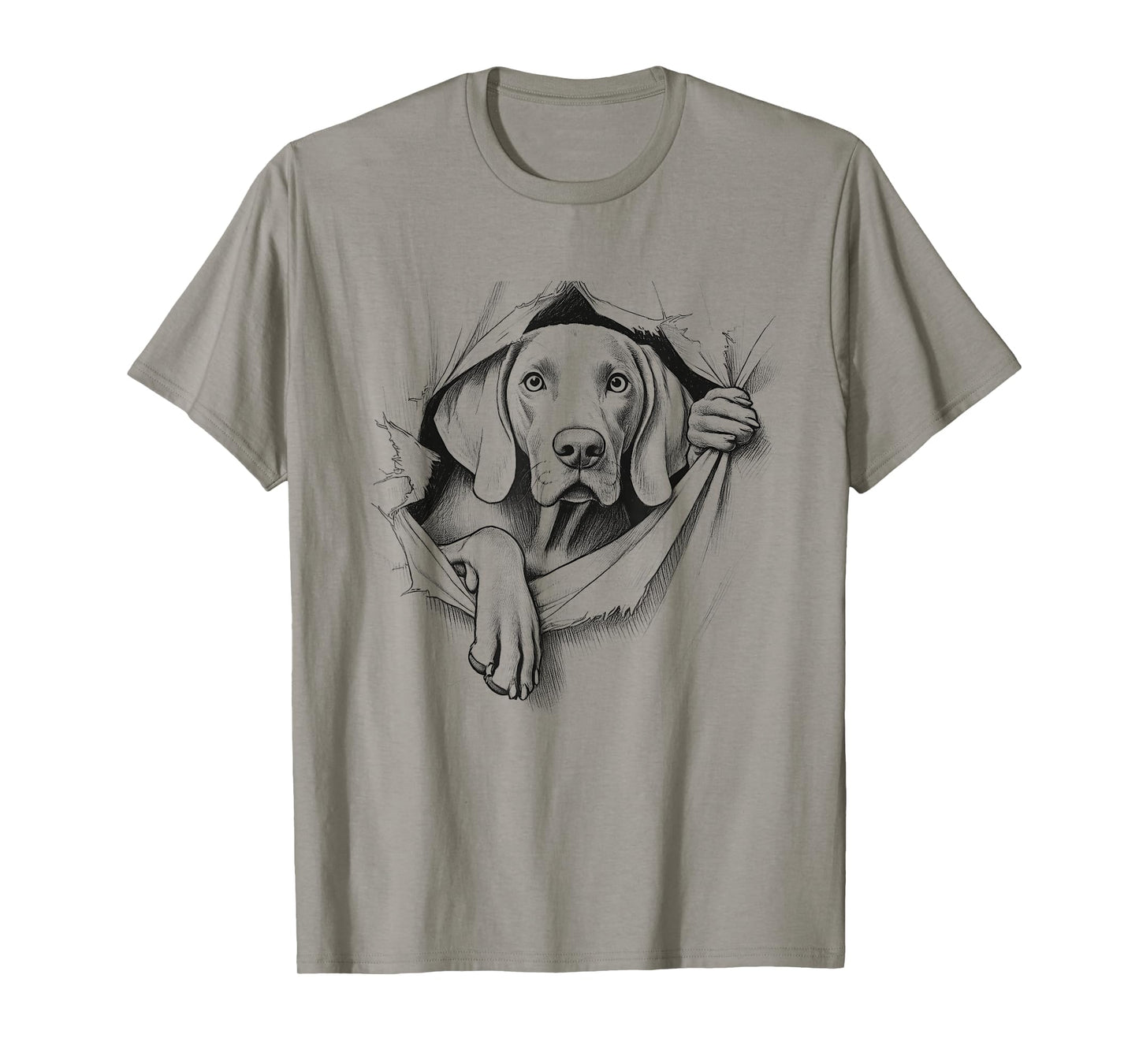 Funny Weimaraner Peeking Design For Dog Owner T-Shirt