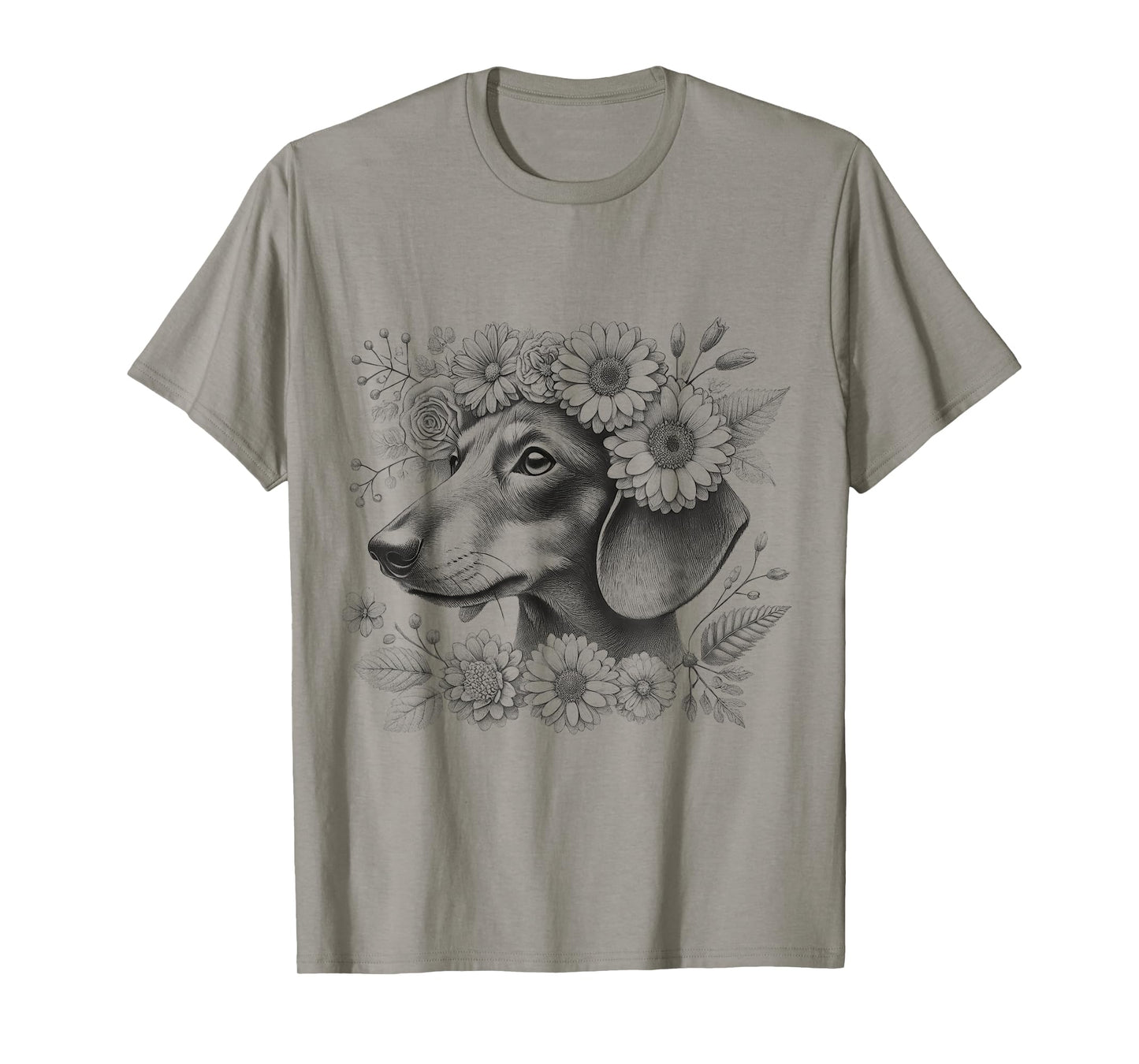 Floral Dachshund Mom Doxie Weiner Dog Flower Design T-Shirt