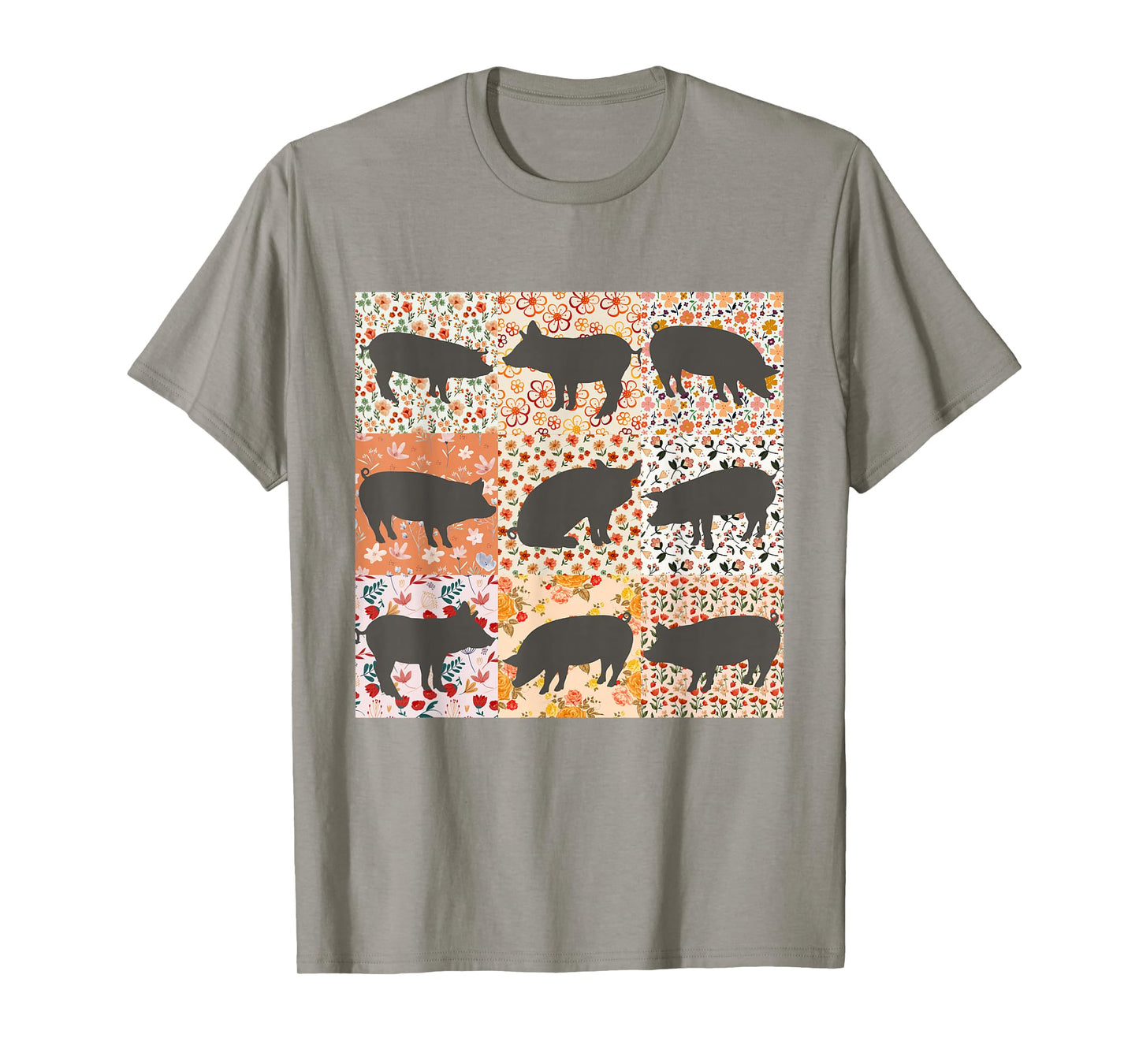 Pig Mom Pig Lover Show Mom Farm Life Farmer Floral Boho Pig T-Shirt