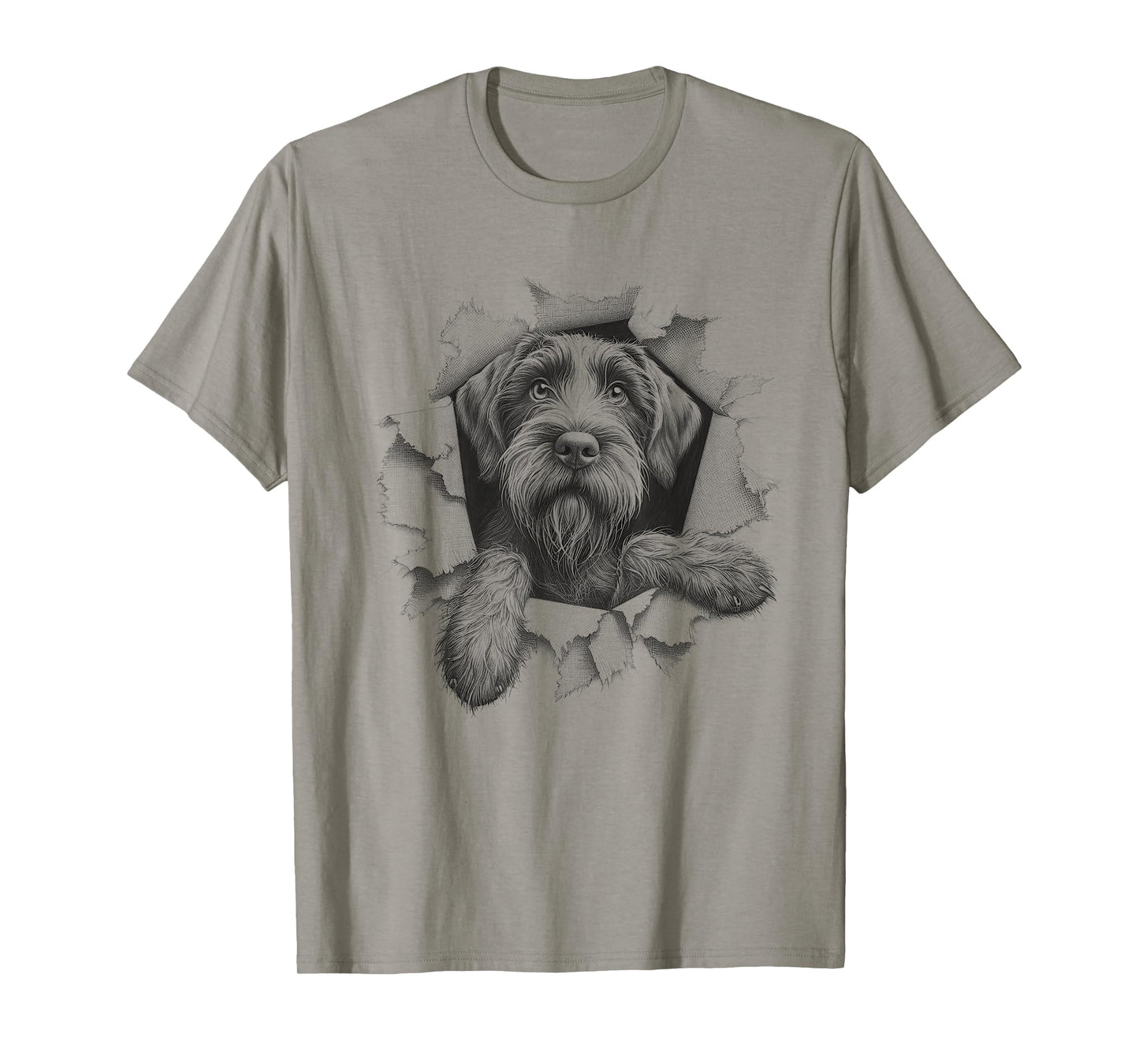 Funny Wirehaired Pointing Griffon Peeking Dog Design T-Shirt